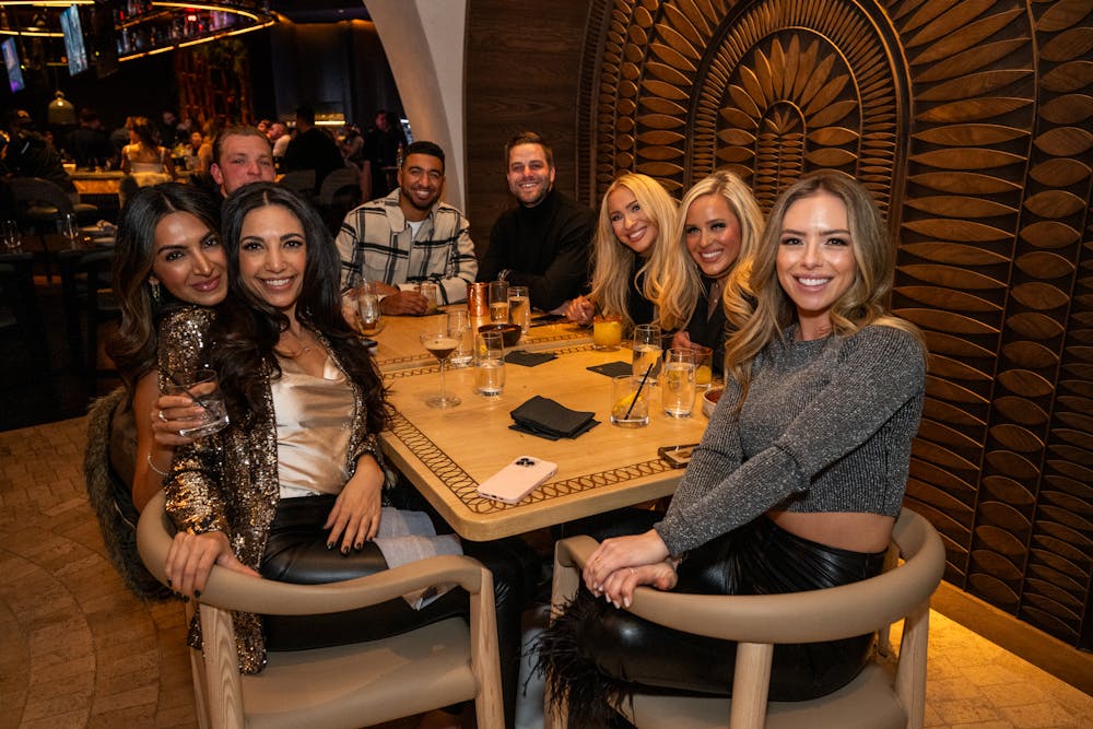 a photo of a group of friends dining at the Mexican restaurant called mijo inside Durango Casino & Resort