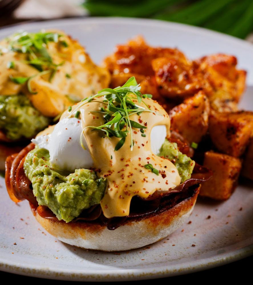 eggs benedict at mijo mexican brunch