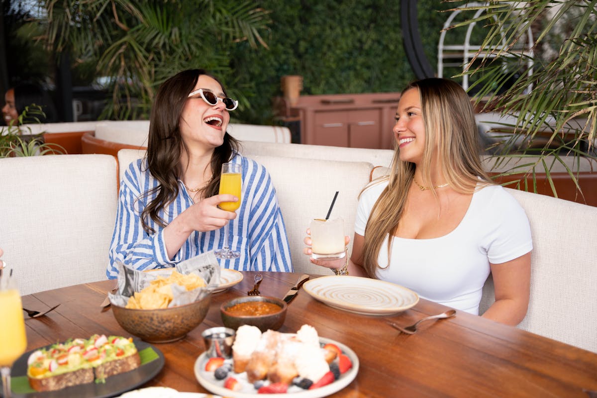 girls enjoying the mijo patio during spring