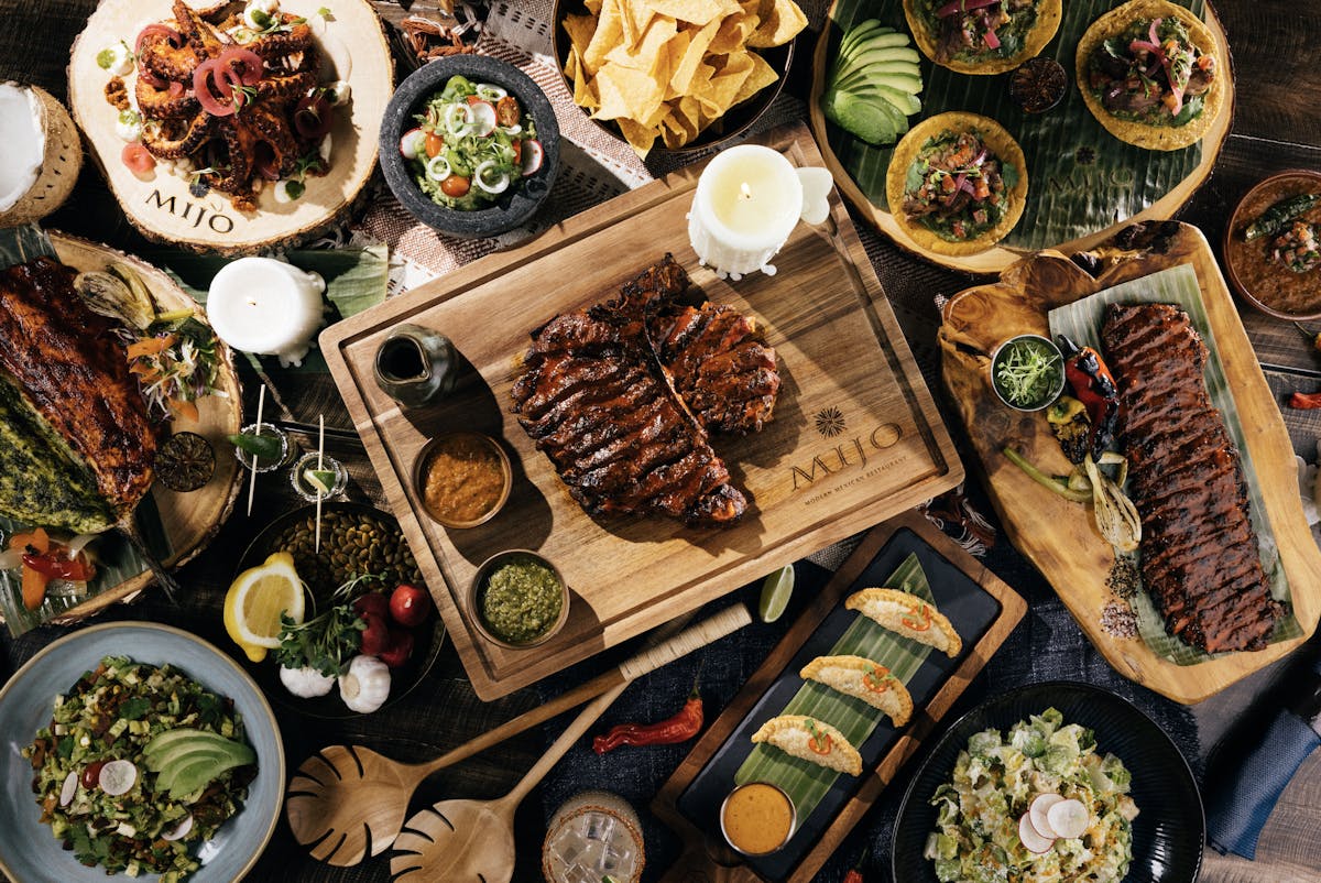 A full spread photo of the items on Mijo Modern Mexicans menu in Las Vegas