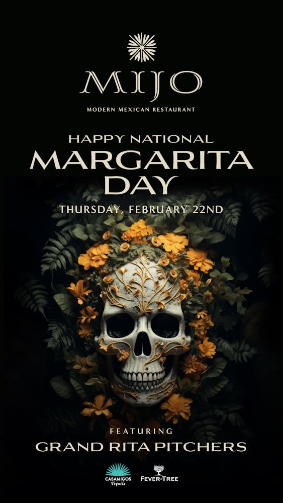 Flyer for National Margarita day at Mijo, the Las Vegas Mexican food restaurant