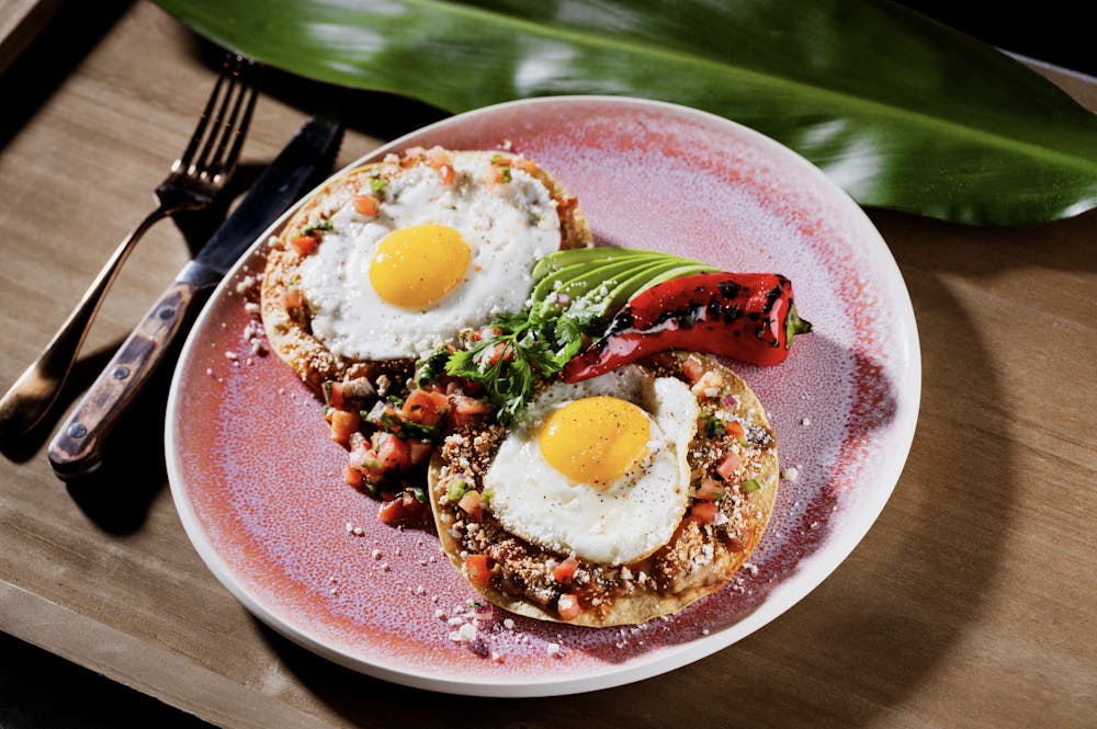 a plate of Huevos Rancheros at Mijo's bottomless brunch in Las Vegas 