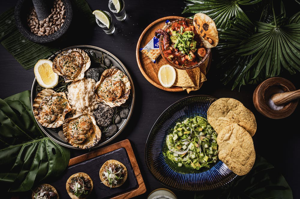 a spread of some of the items on the Mijo menu, a Las Vegas Mexican Restaurant at Durango Resort