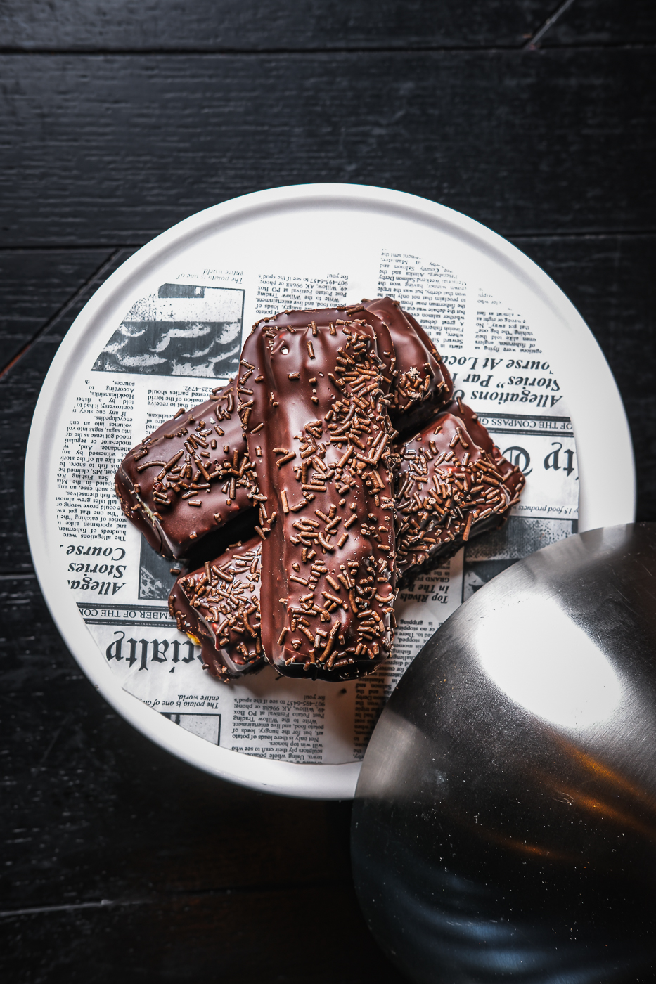 Chocolate-covered Mexican Twinkies topped with sprinkles, featuring vanilla pound cake, strawberry guava and marshmallow at a local Mexican restaurant in Las Vegas