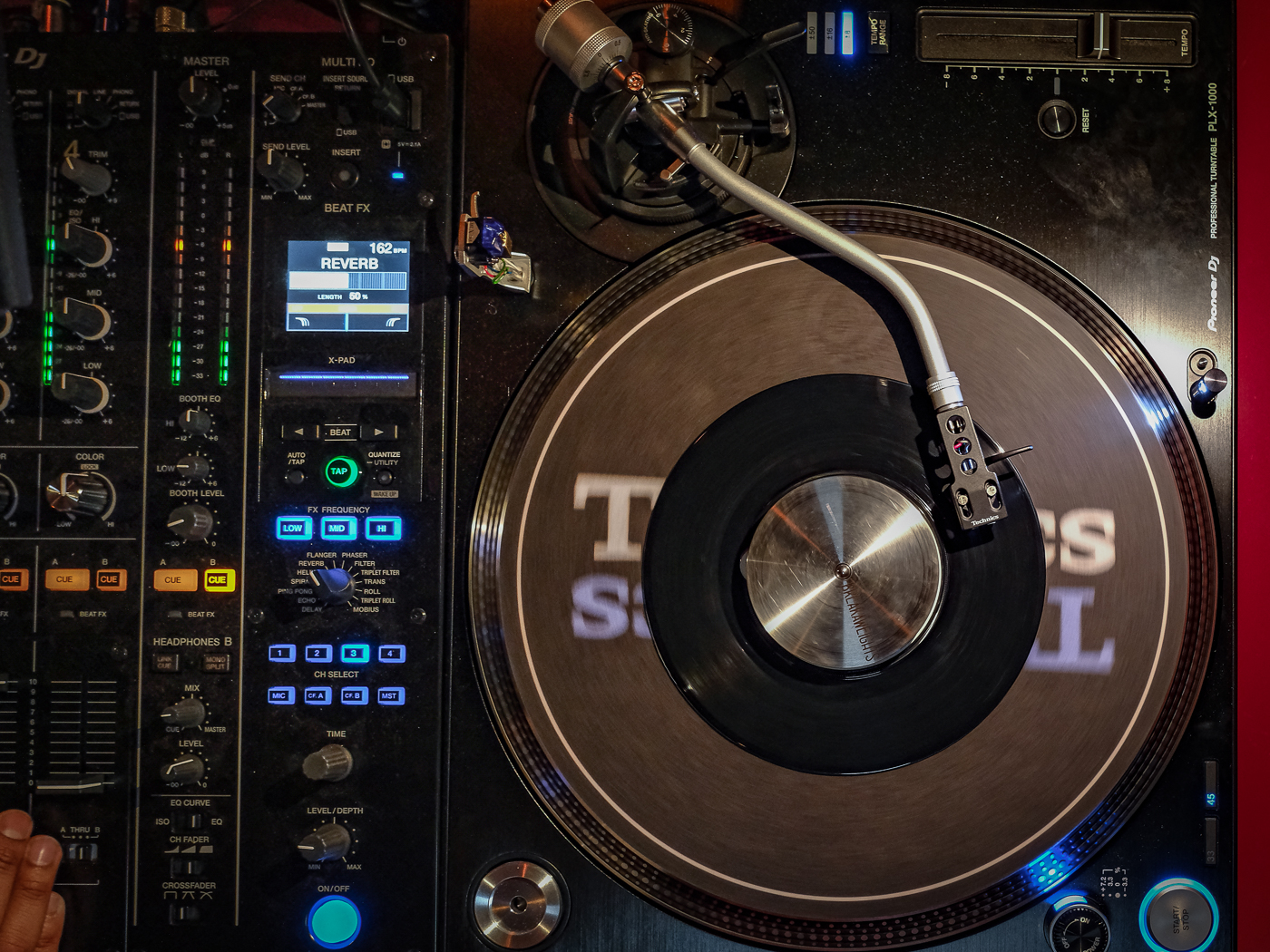 vinyl dj booth at wax rabbit speakeasy