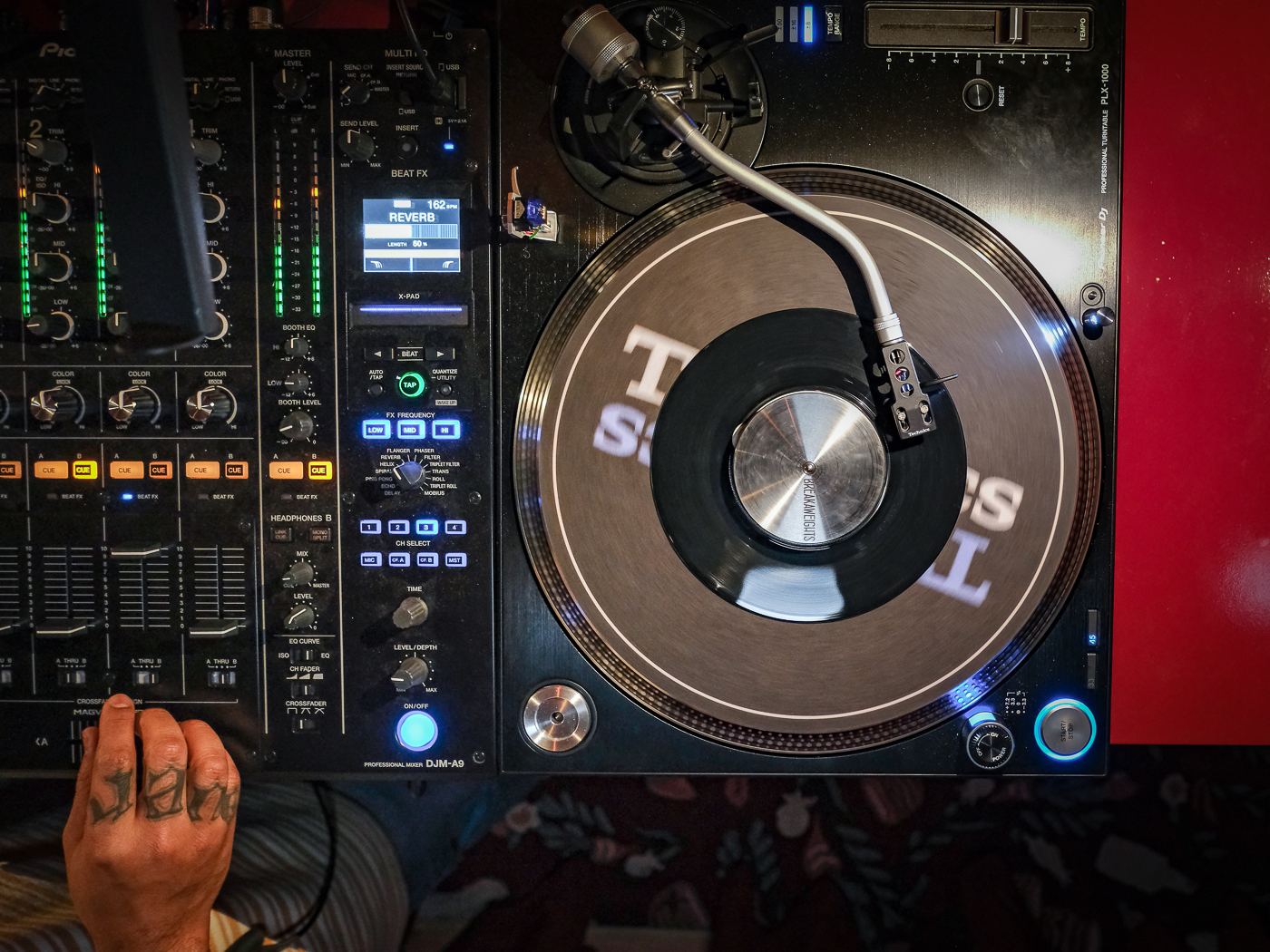 DJ spinning vinyls at this mexican resturant in las vegas