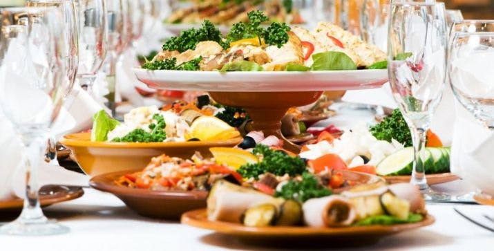 a plate of food on a table