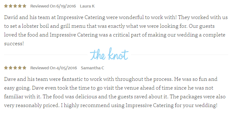 a screenshot of client reviews