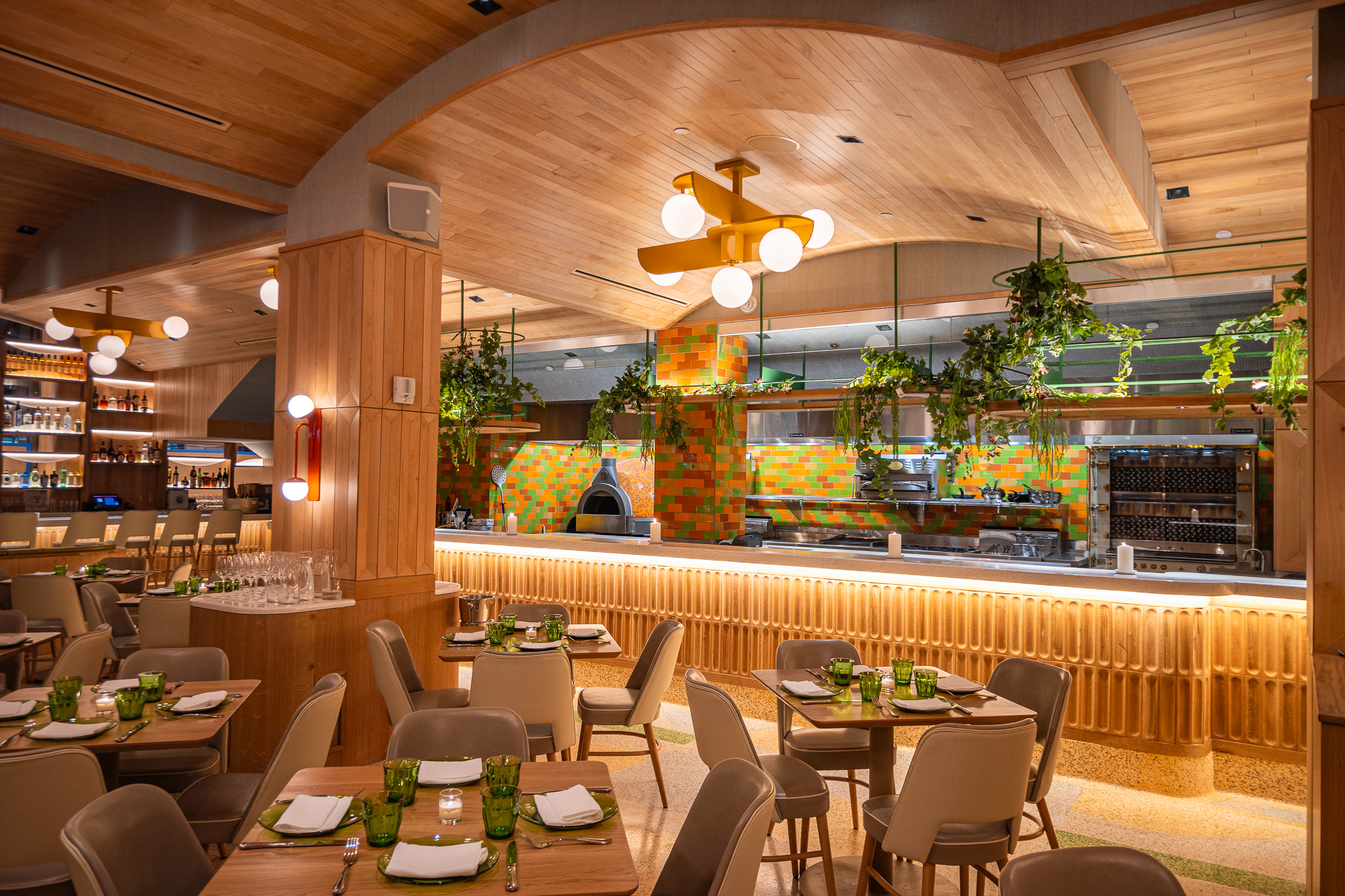 a room filled with furniture and a large window