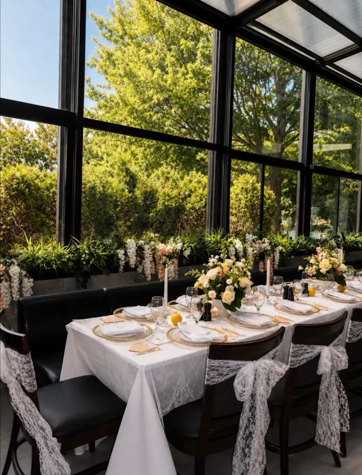 Styled event tablescape with florals