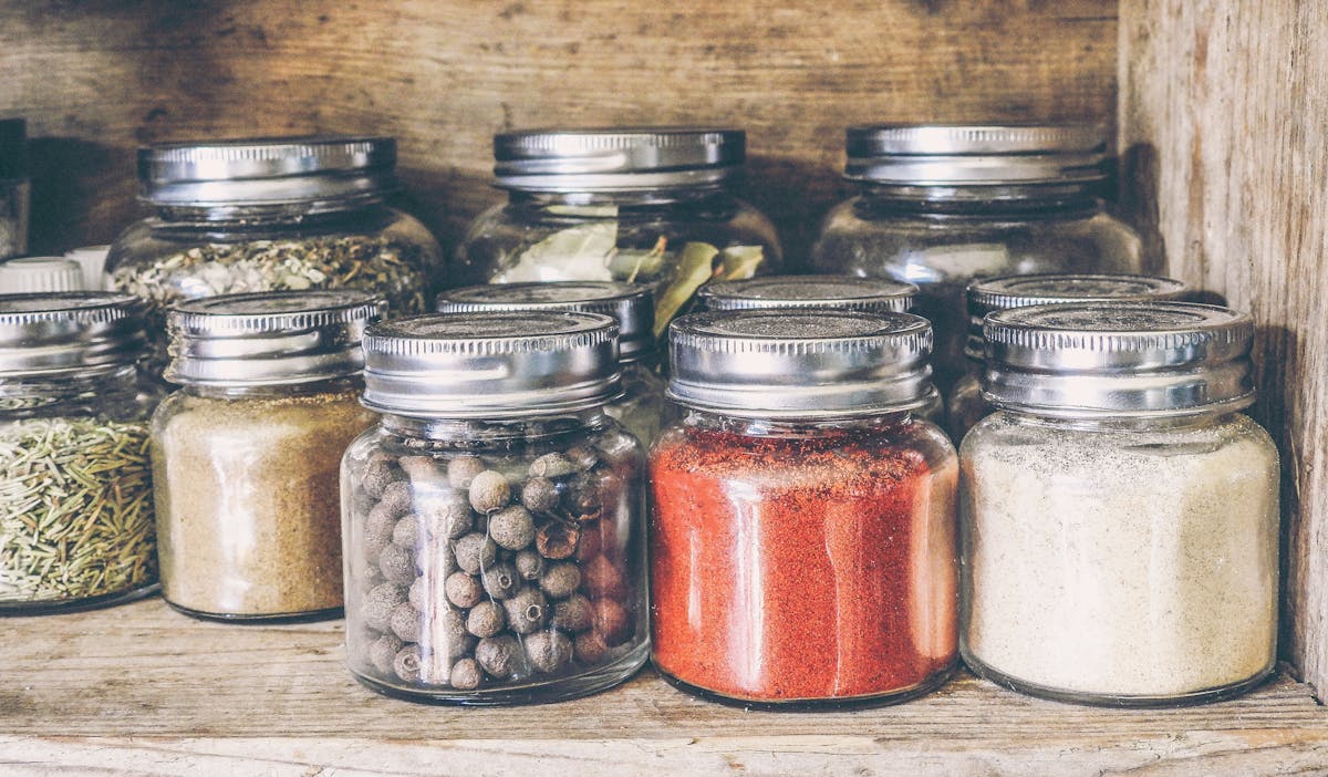 jars filled with spices