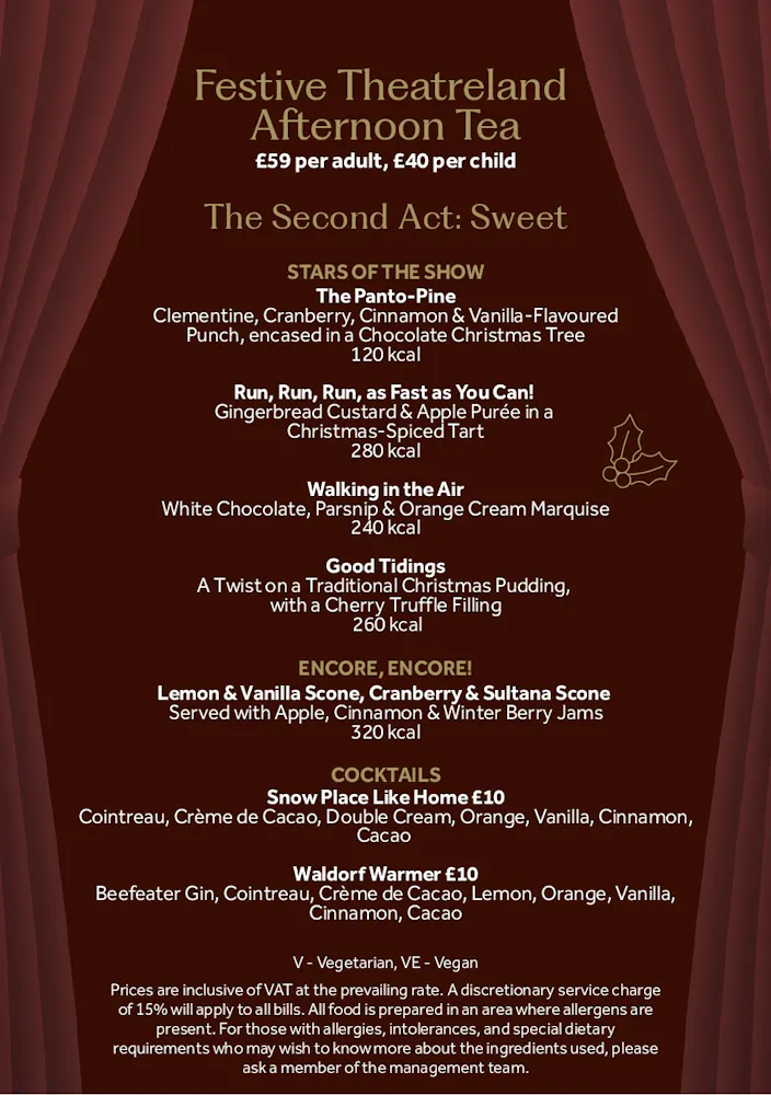 a menu of a restaurant
