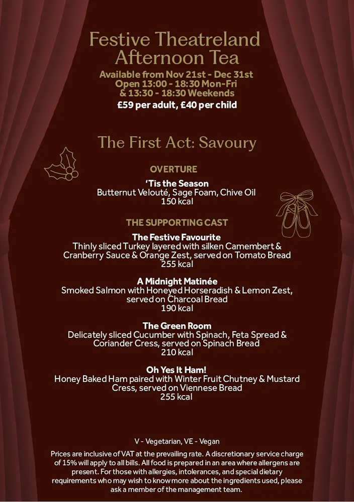 a menu of a restaurant