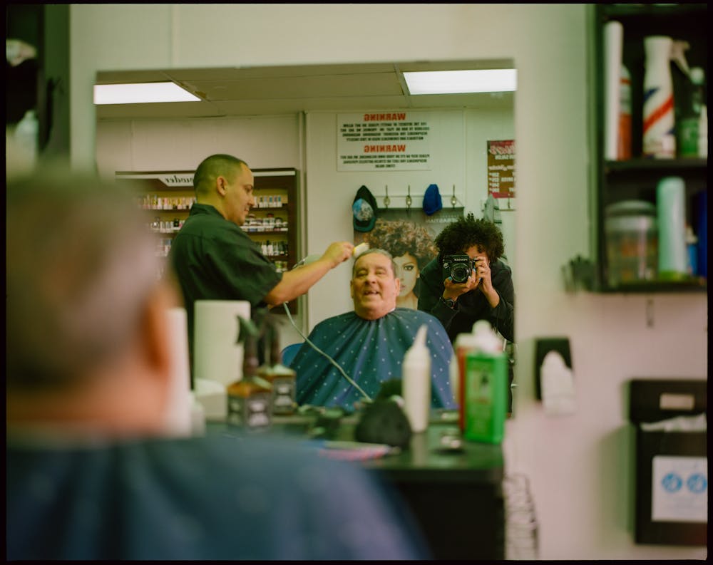 a person standing in front of a mirror