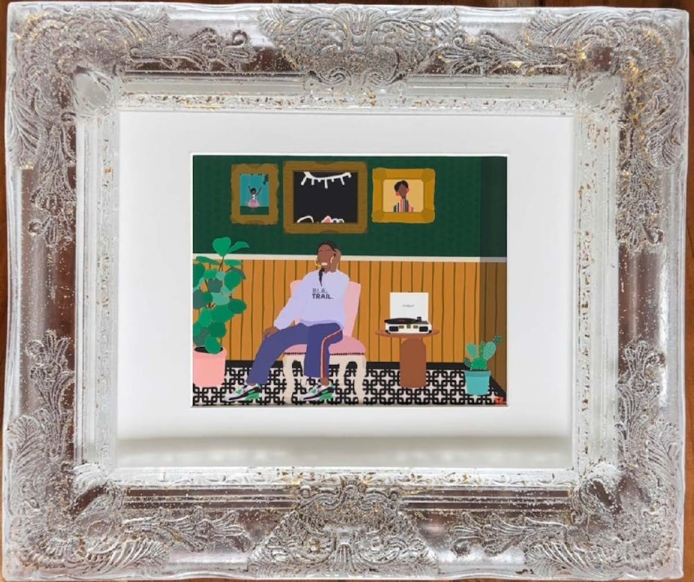 a sign on a window sill