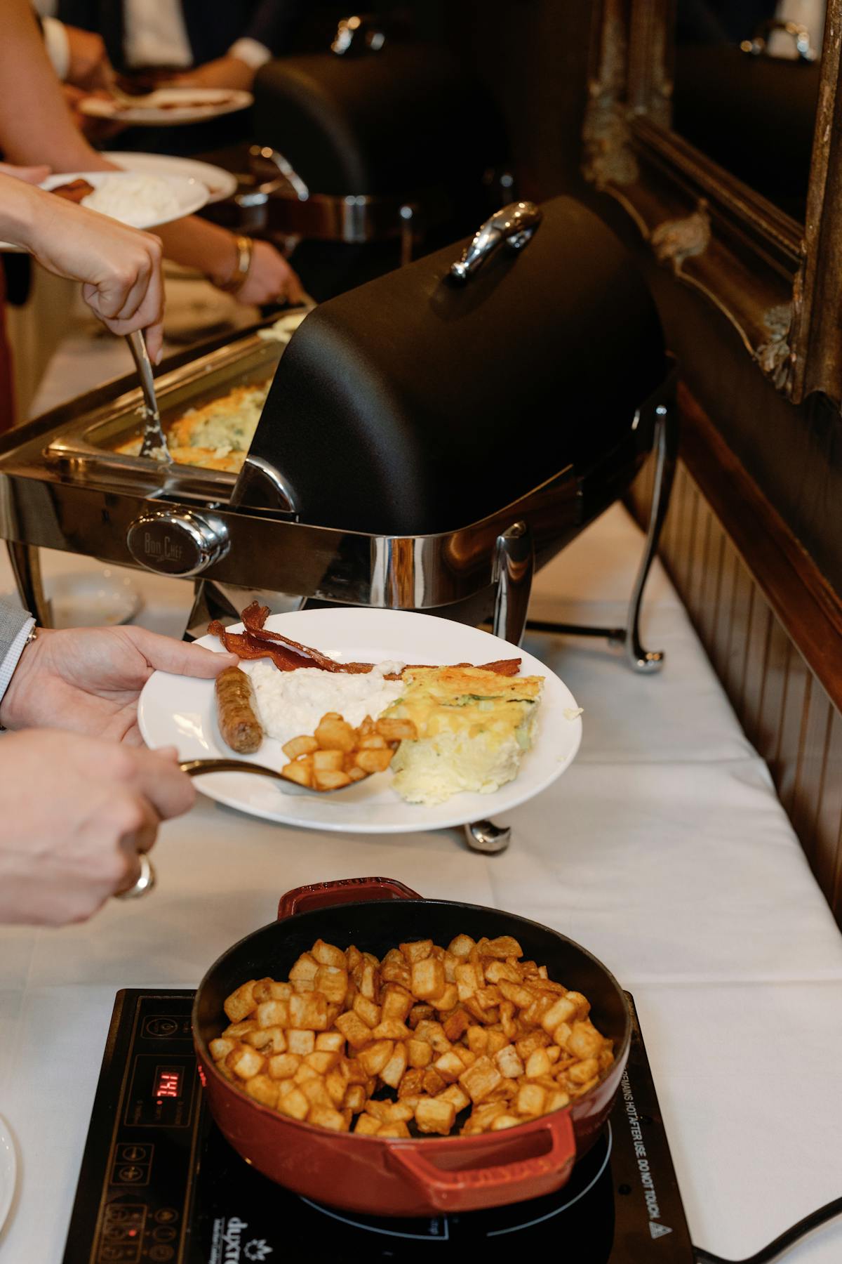 a plate of food with a knife