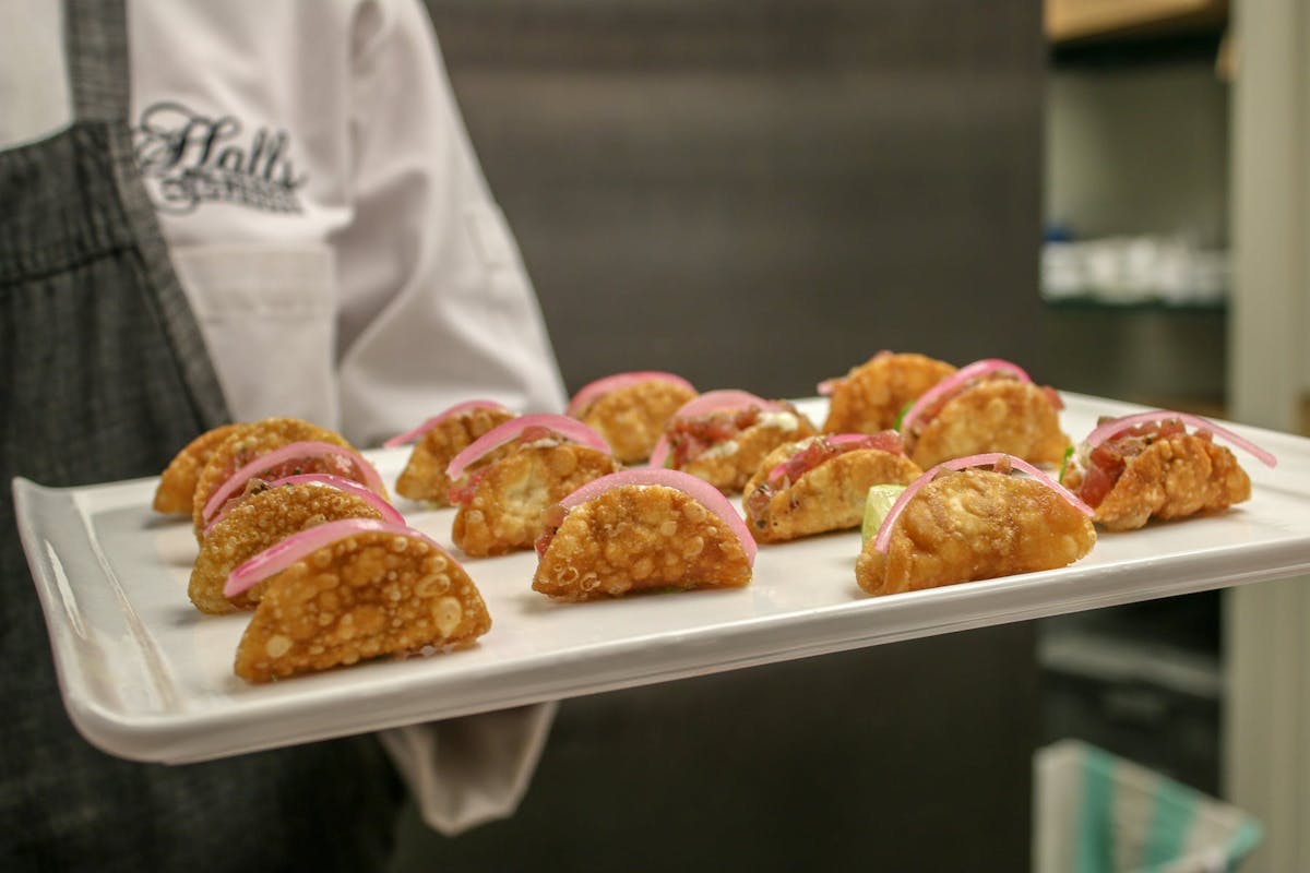 a tray of food on a plate