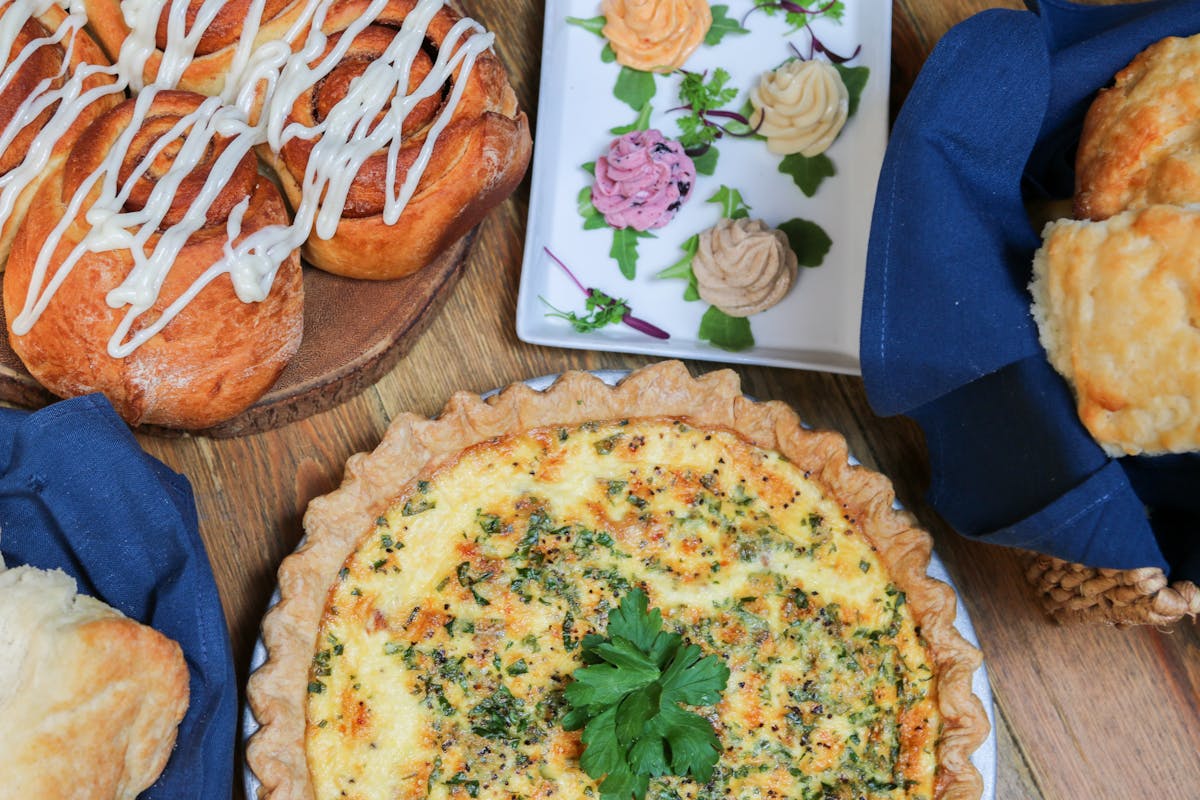 a close up of food on a table