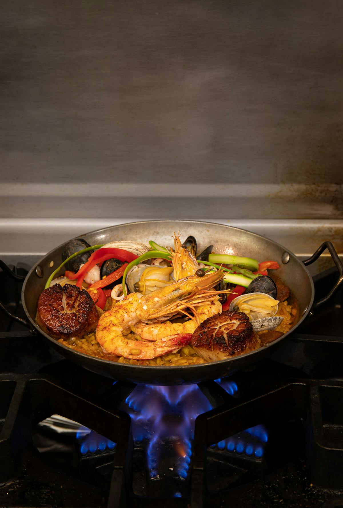 a pan filled with food