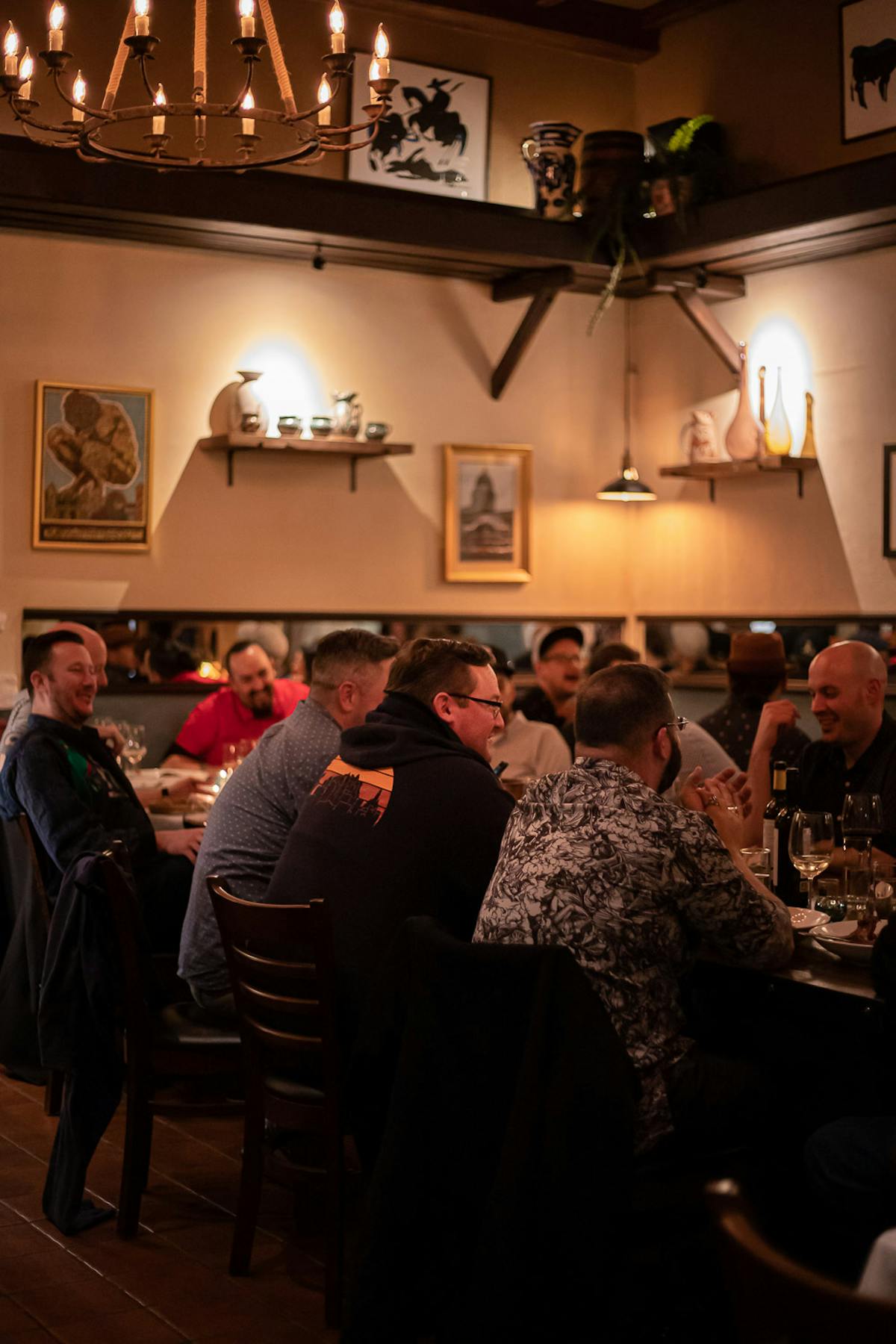 a group of people in a room