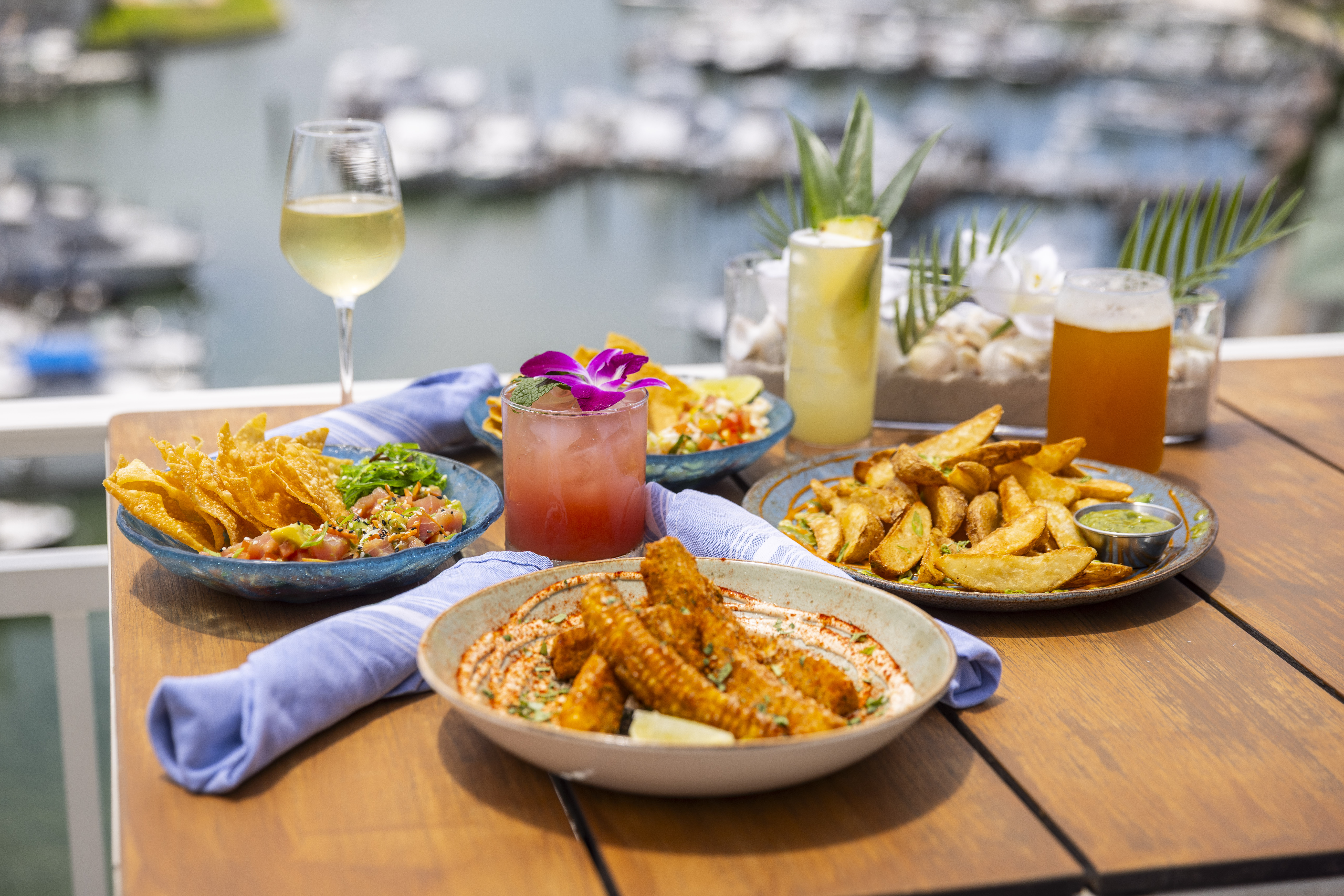 a table with food on it
