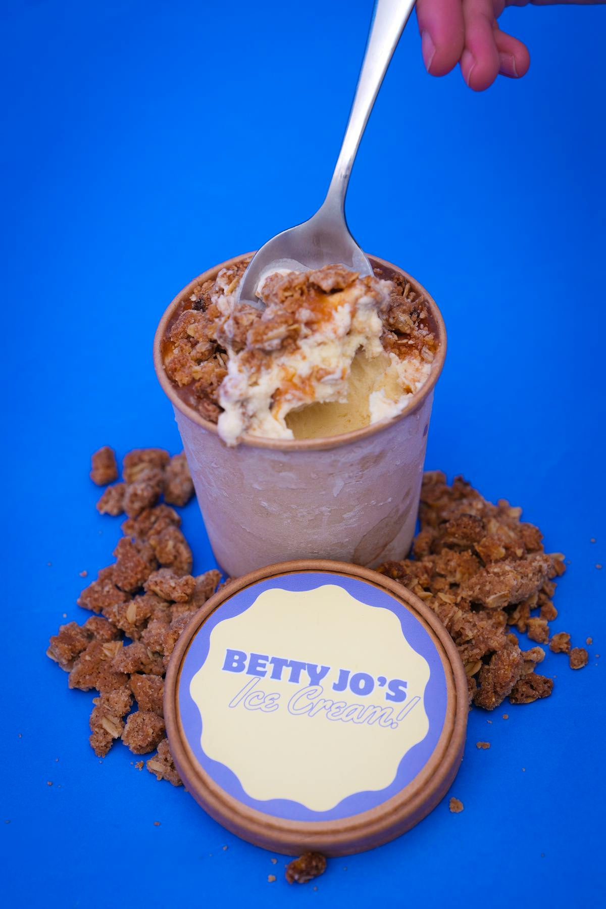 a person holding food