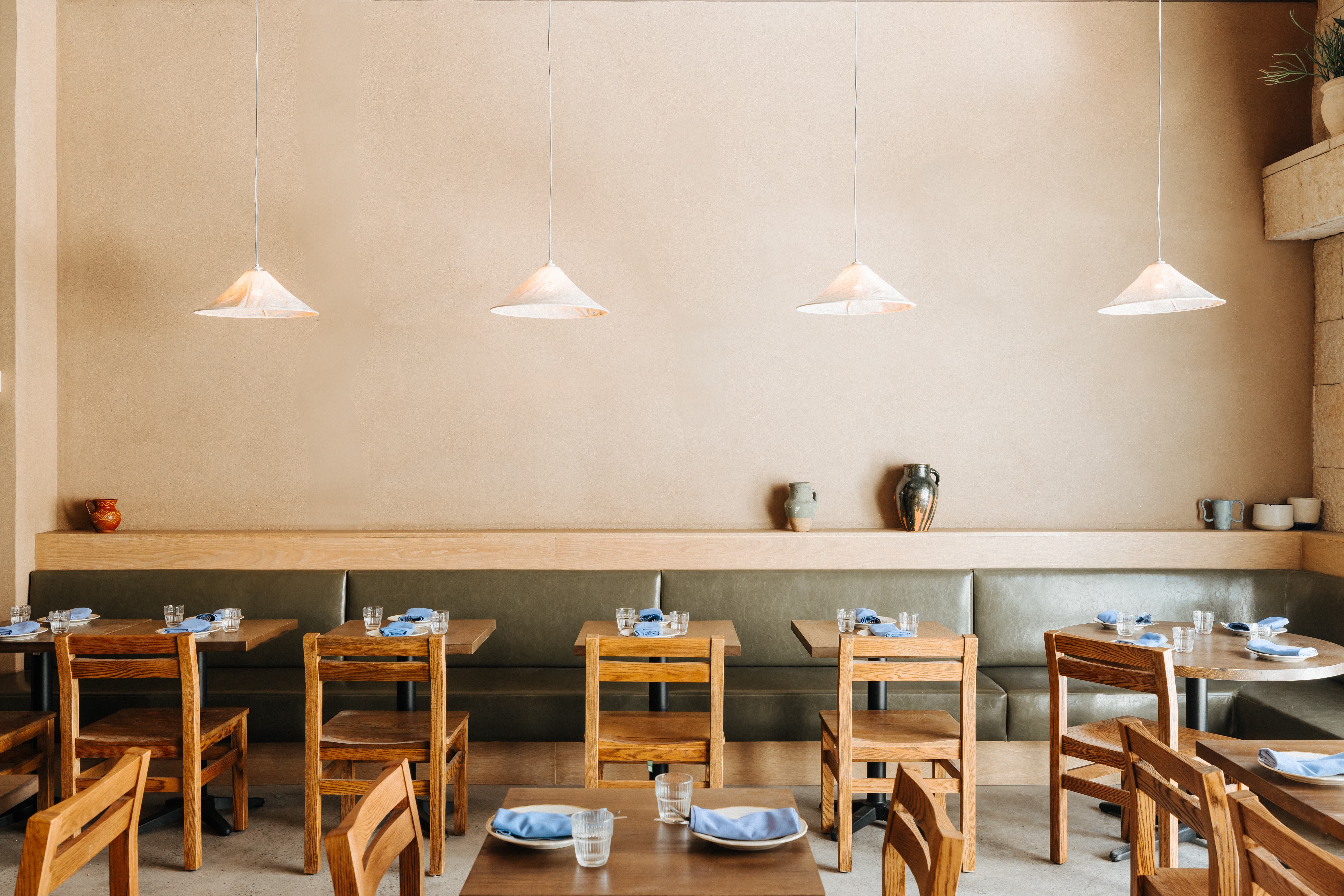 Elegant Greek-inspired dining table setup