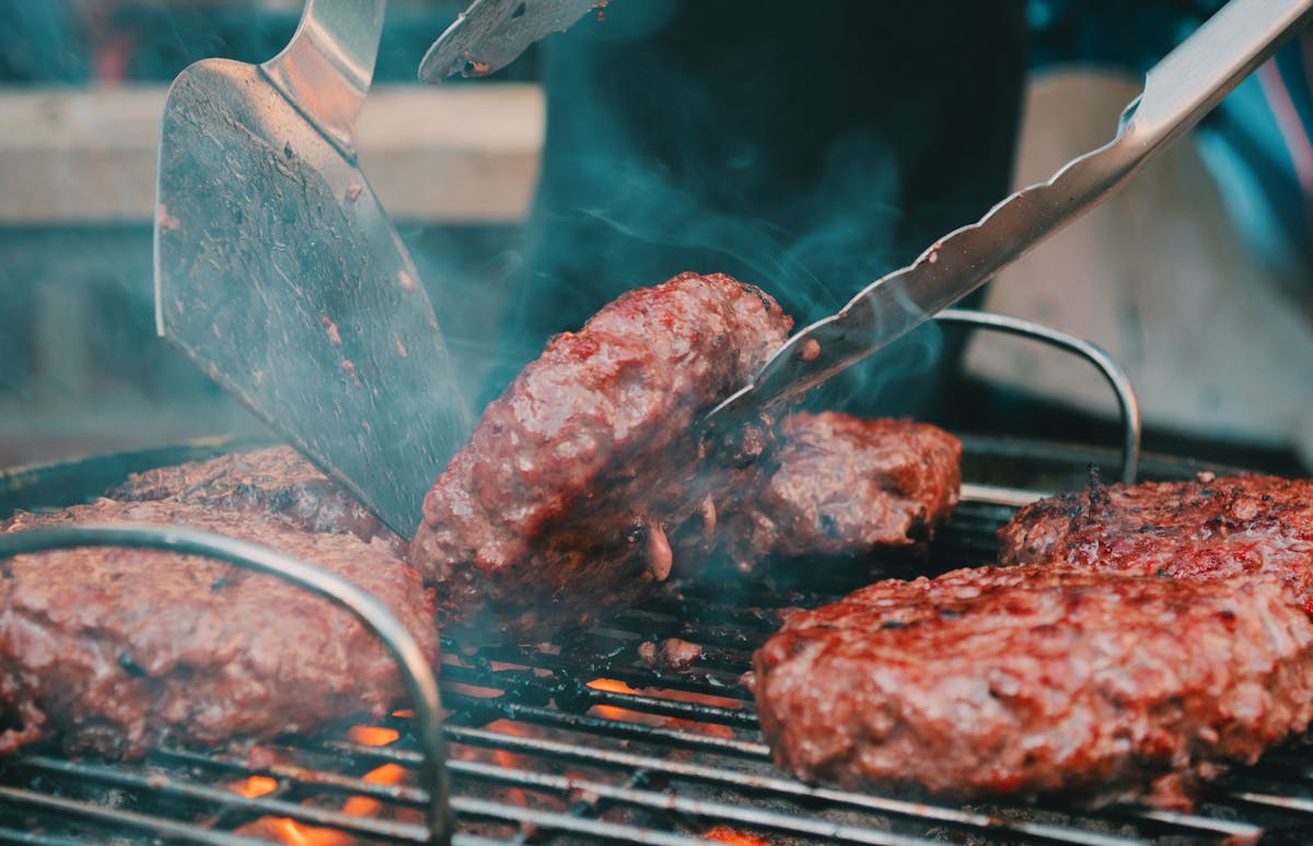 a piece of meat on a grill