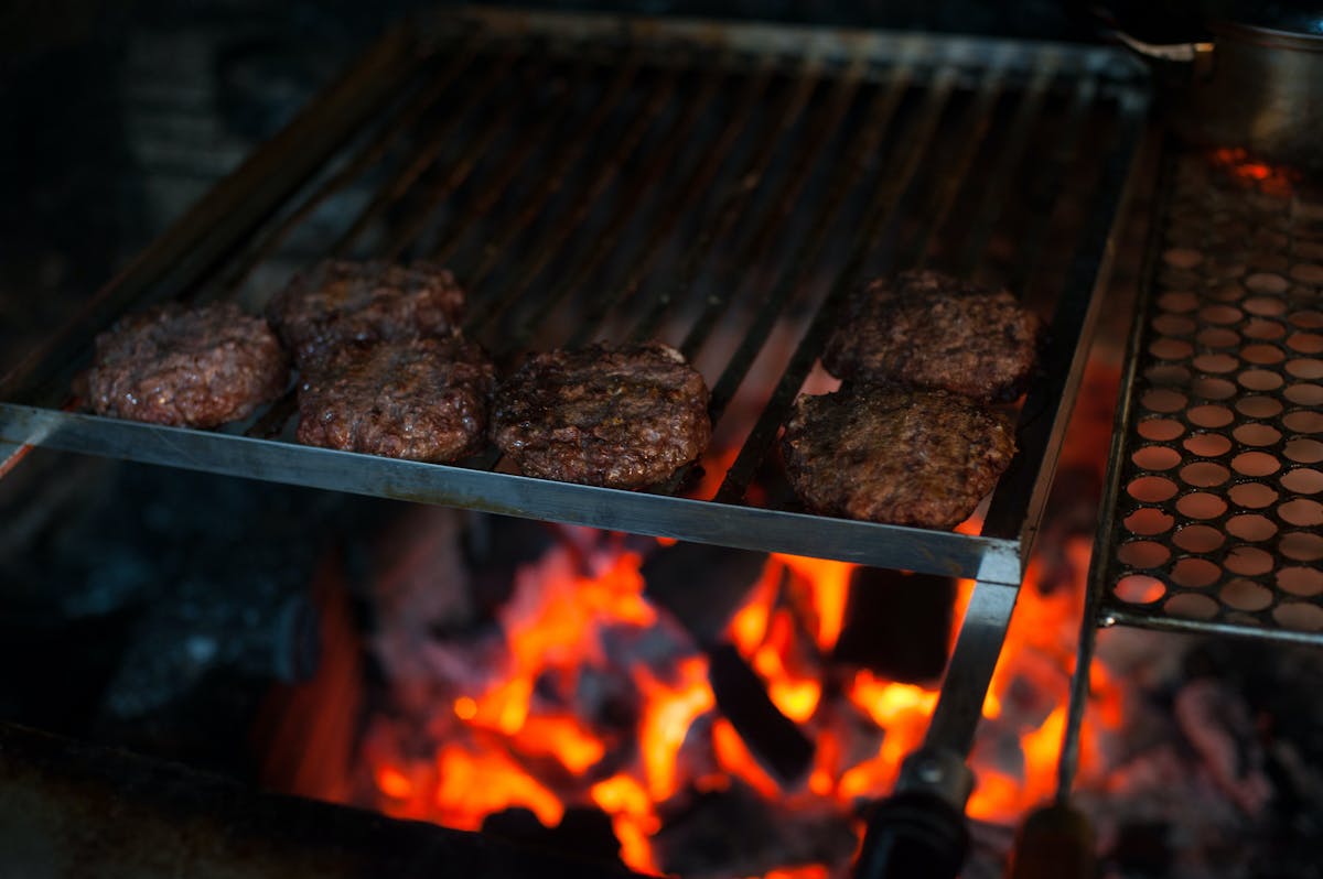 a hot dog on a grill