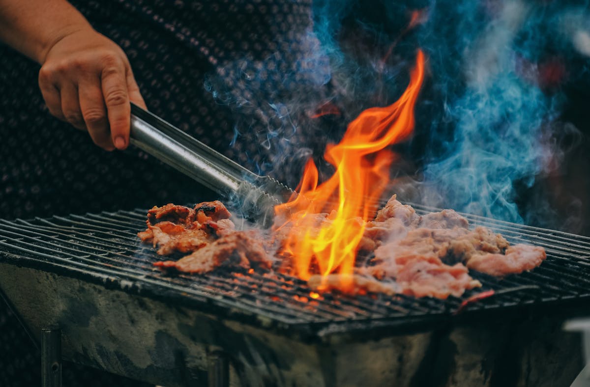meat on fire