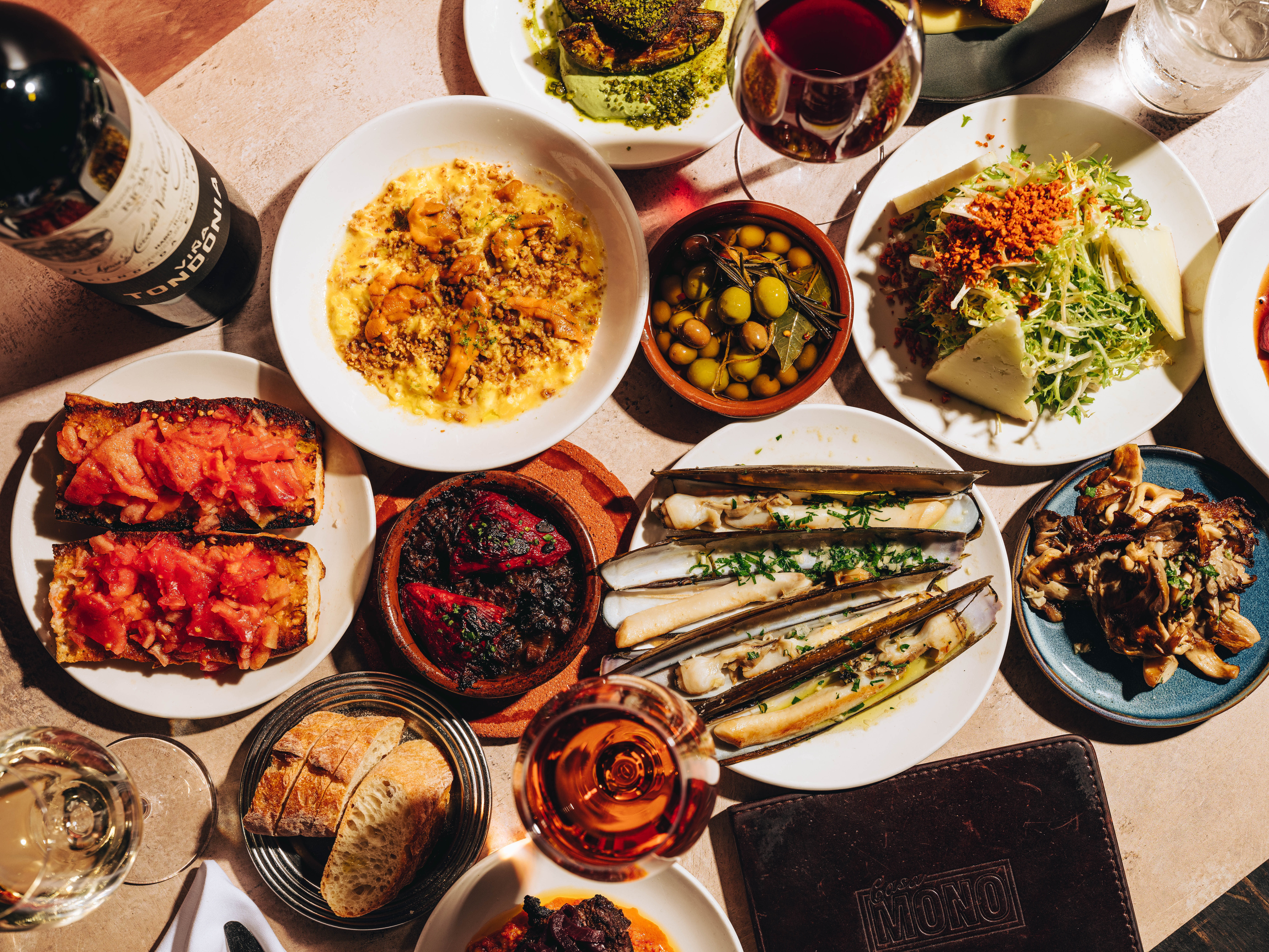 a table topped with different types of food on a plate