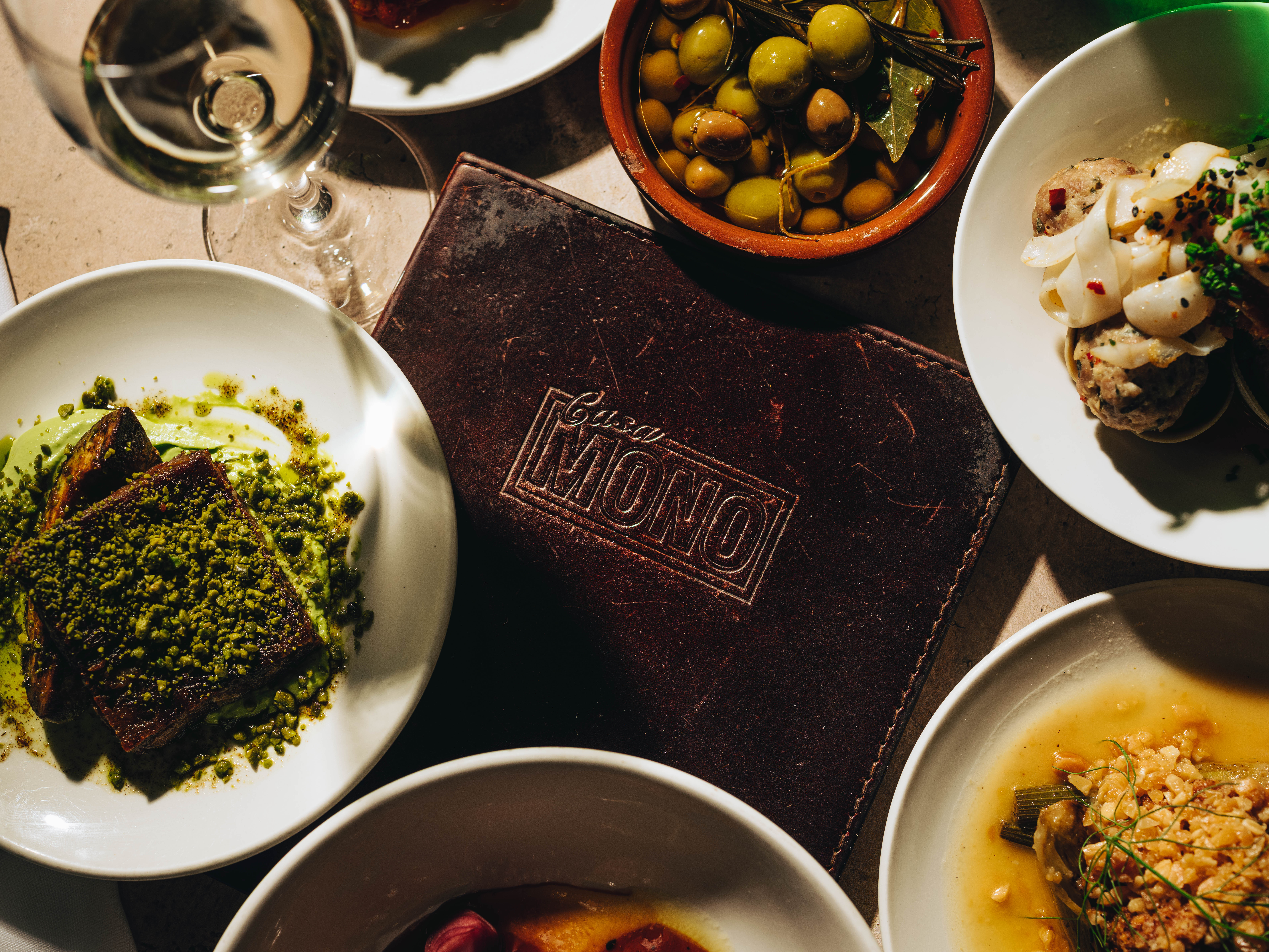 a bowl filled with different types of food on a plate