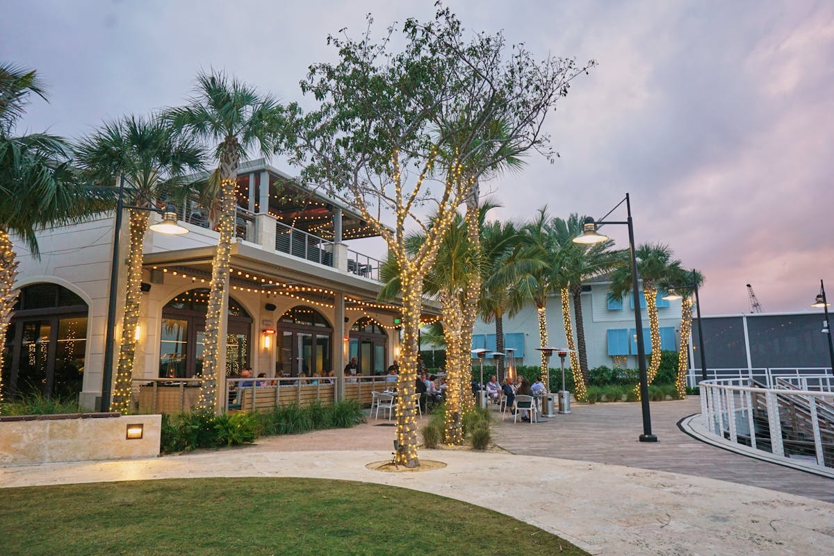 a tree in front of a building