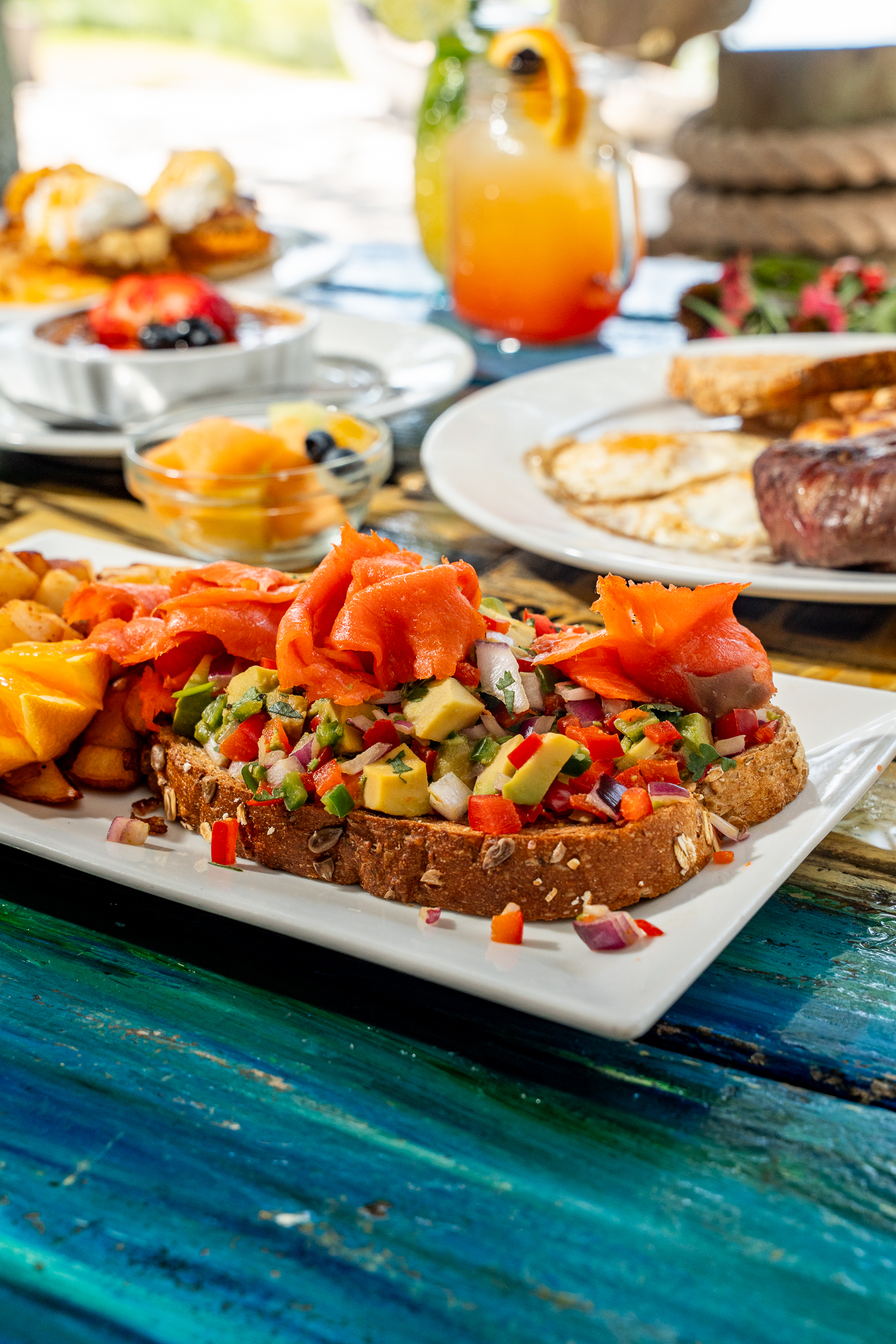 a tray of food on a table