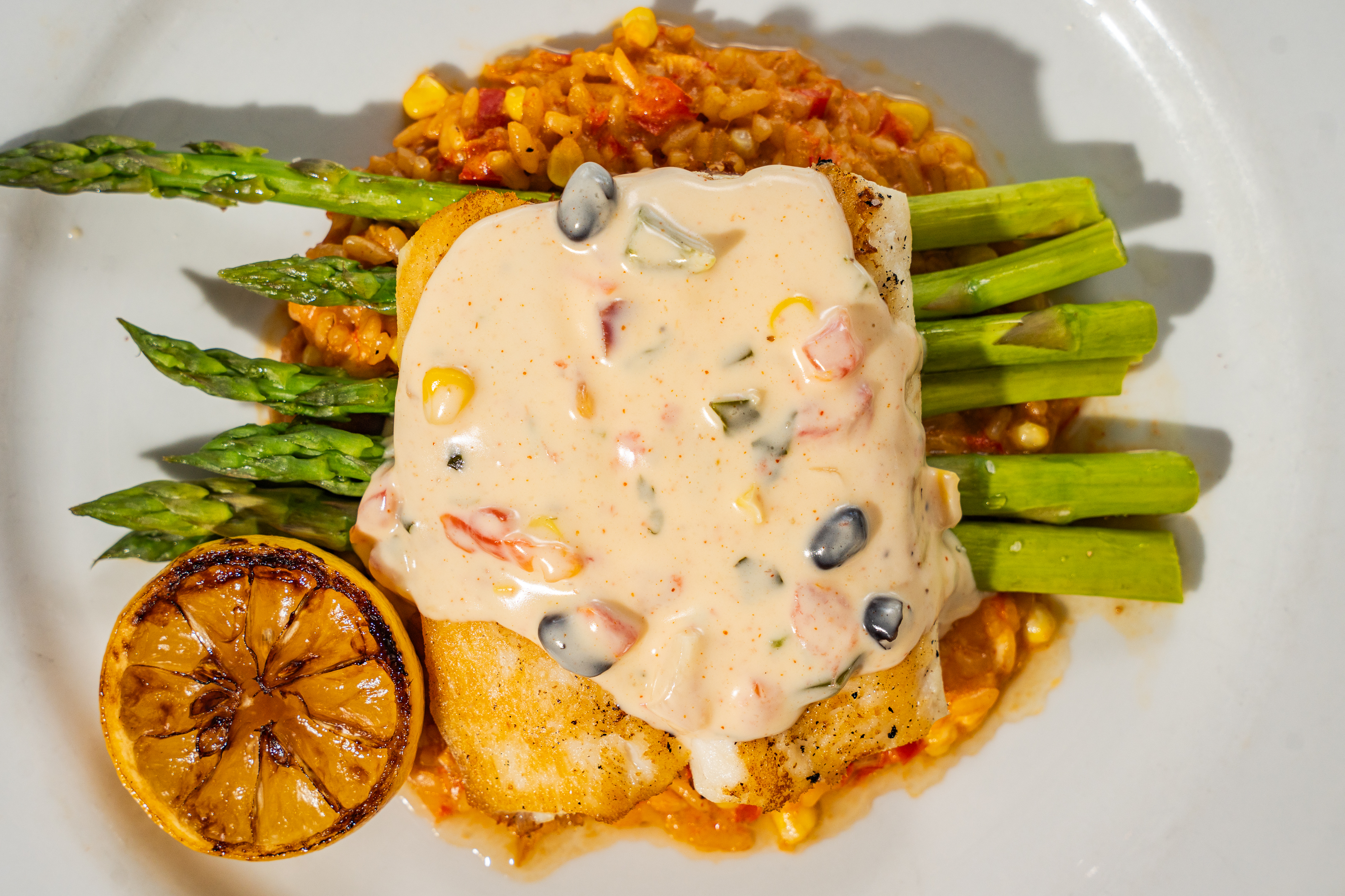 a plate of food with broccoli