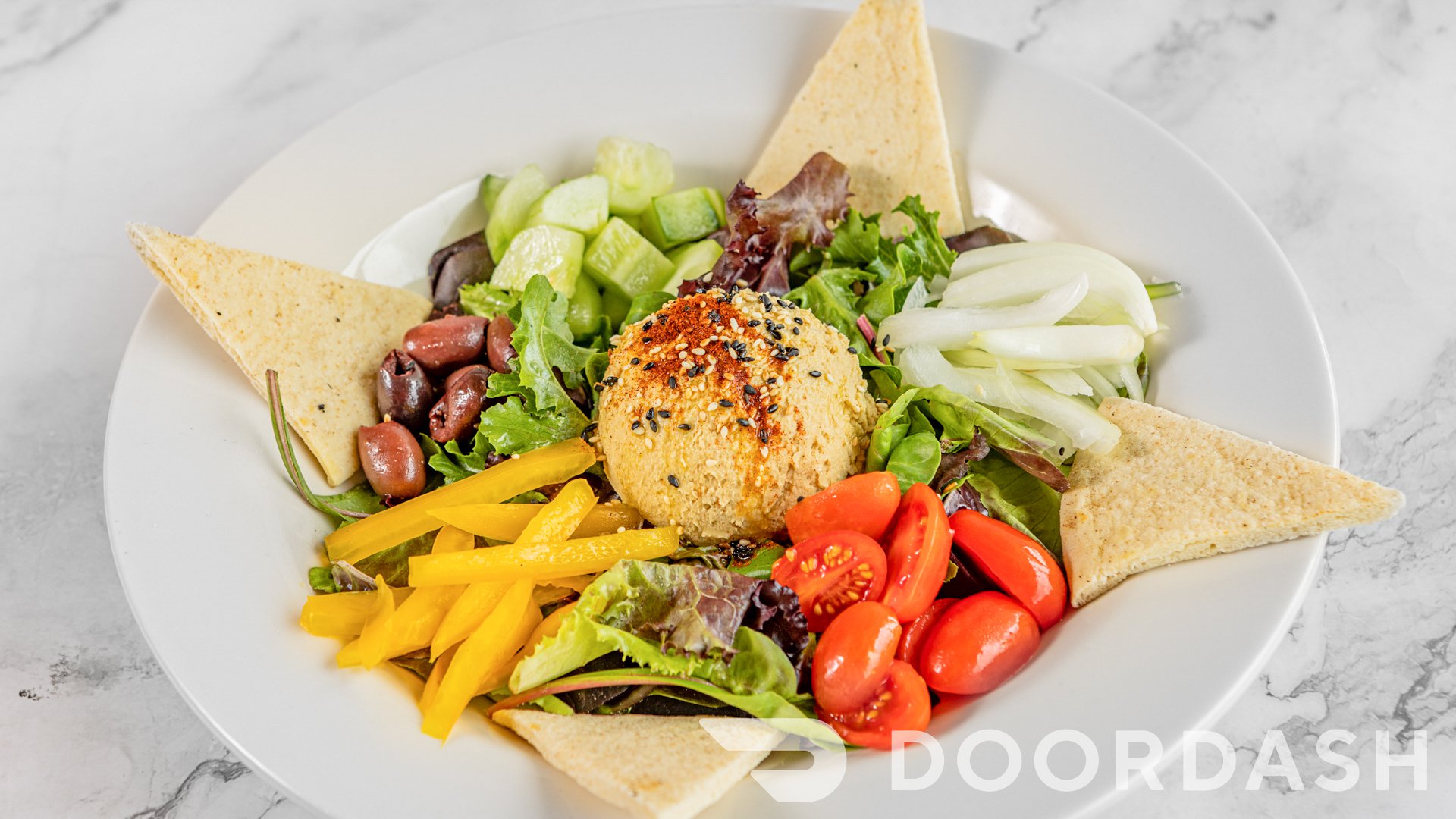 a colorful salad plate