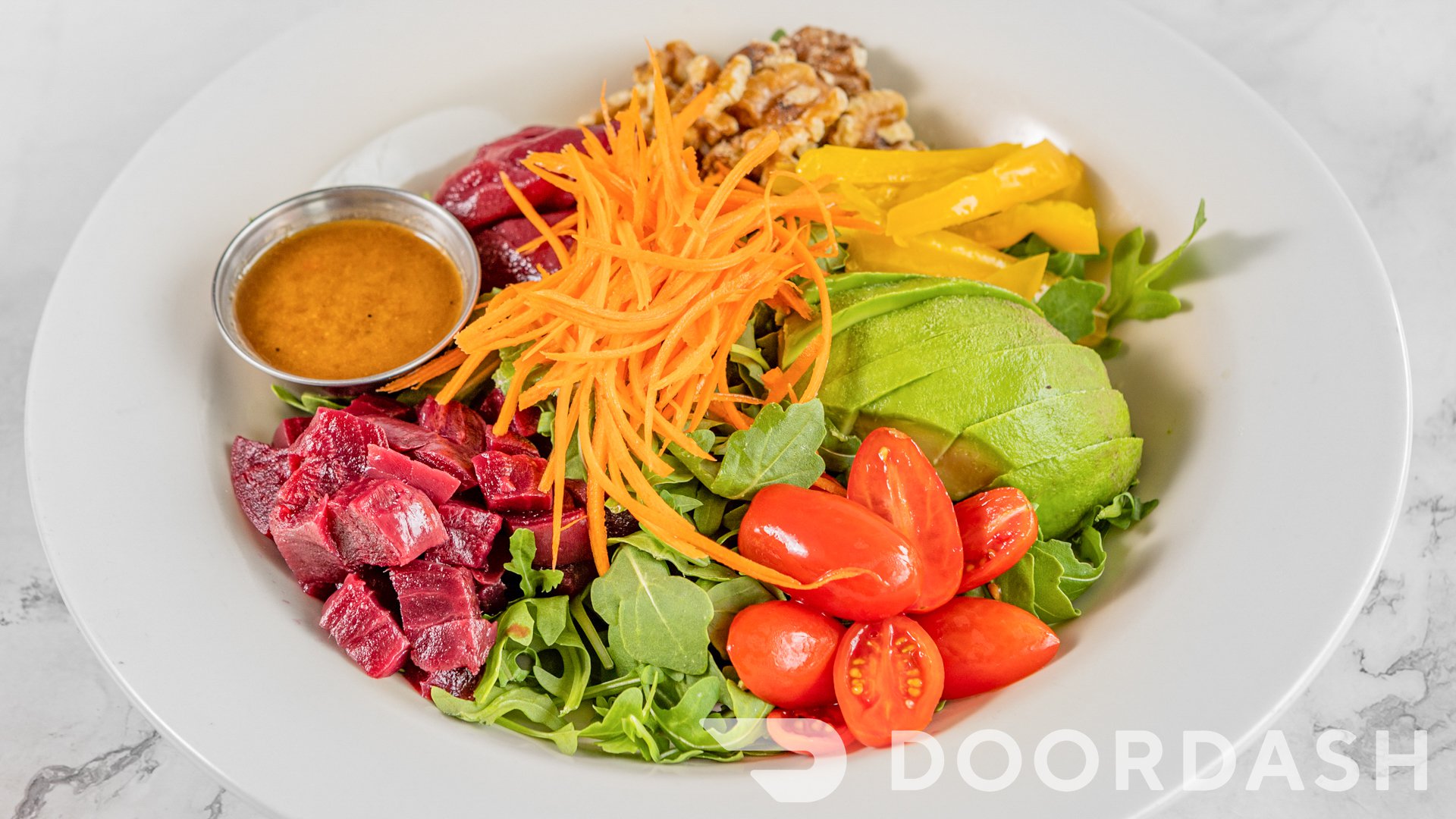 a colorful salad plate