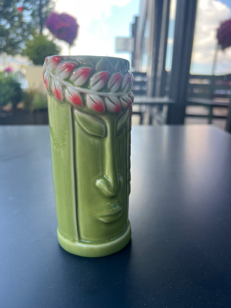 a plastic water bottle on a table