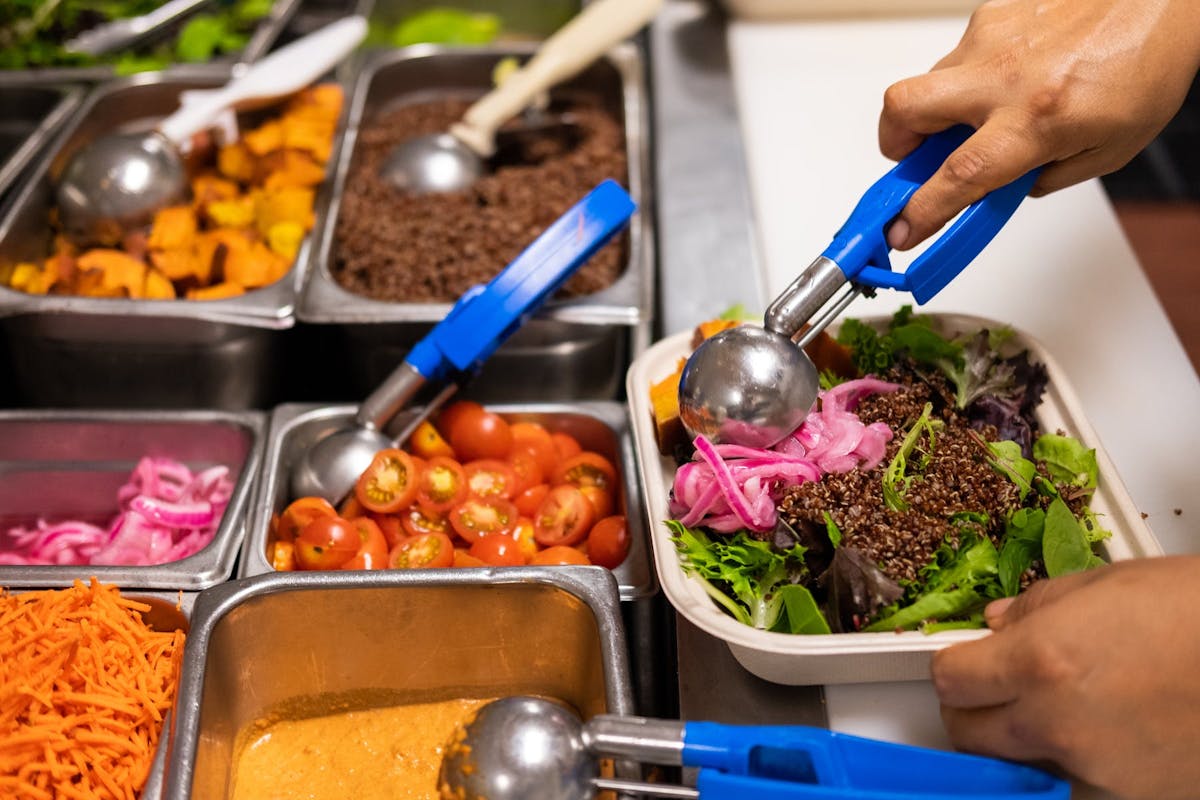 a tray of food on a table