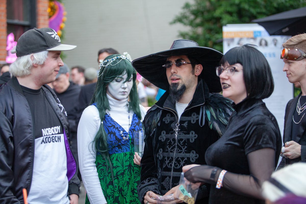 a group of people wearing costumes