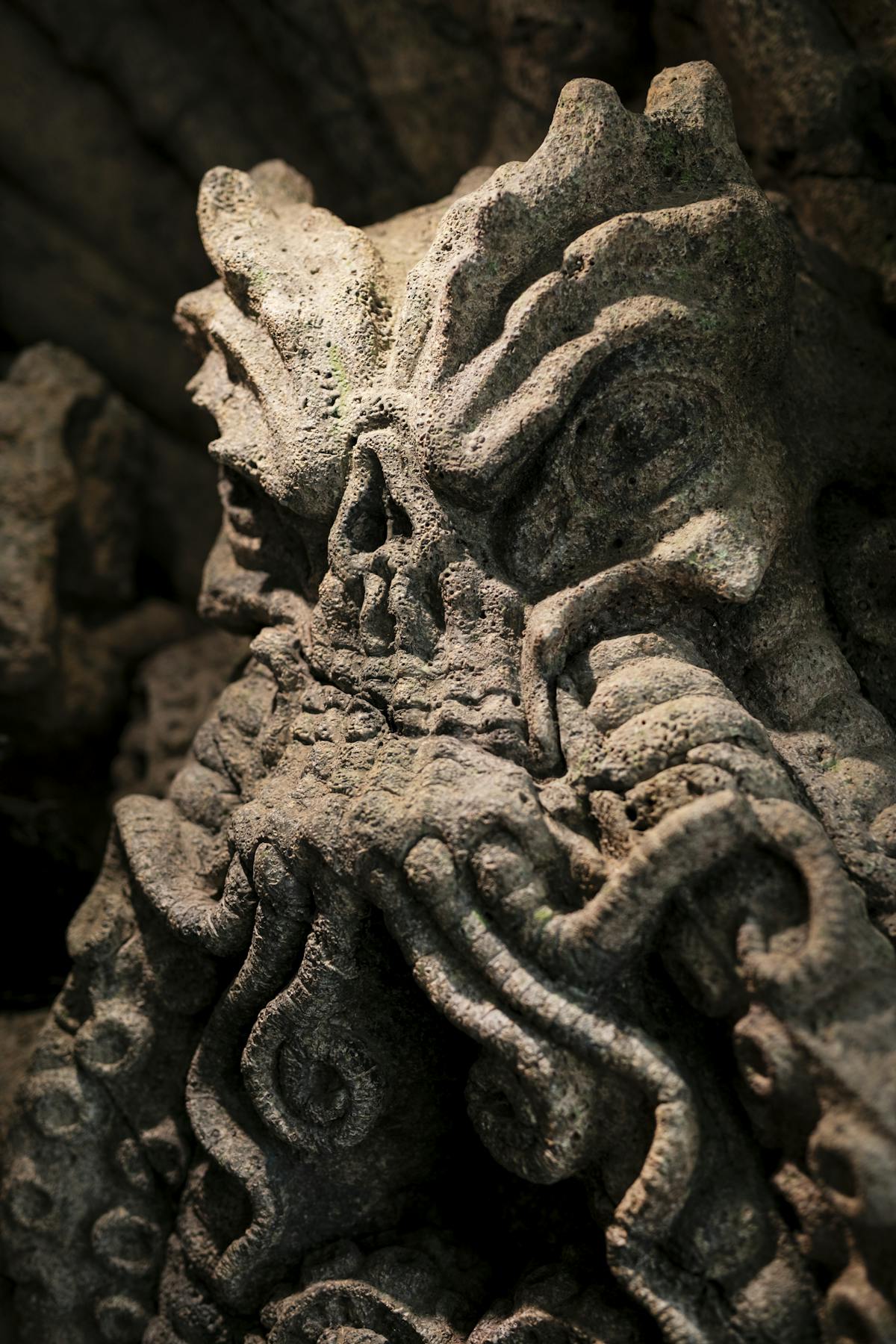 Monster head hanging on the wall of Toronto's nerdiest bar Storm Crow Manor