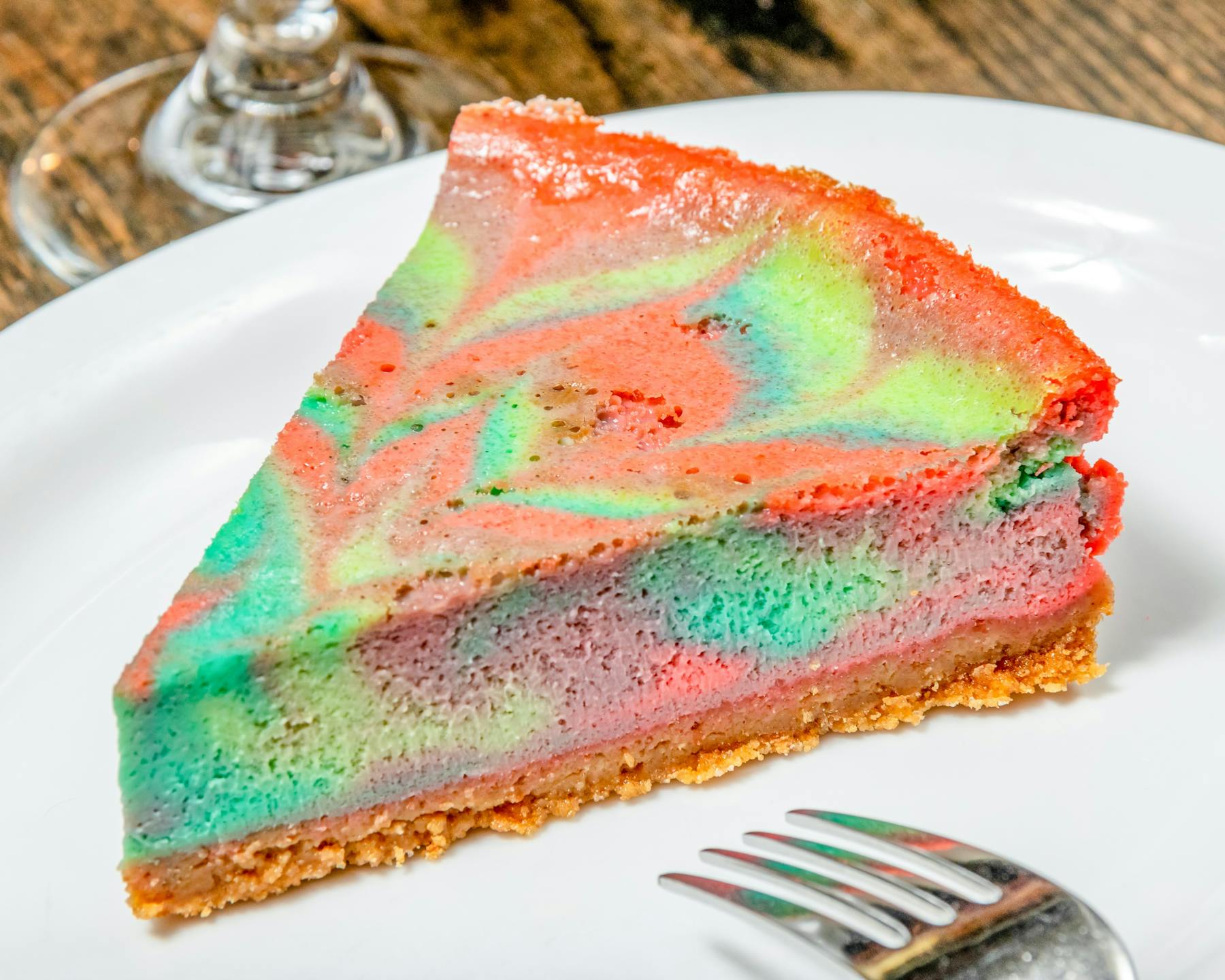 rainbow swirl cheesecake dessert