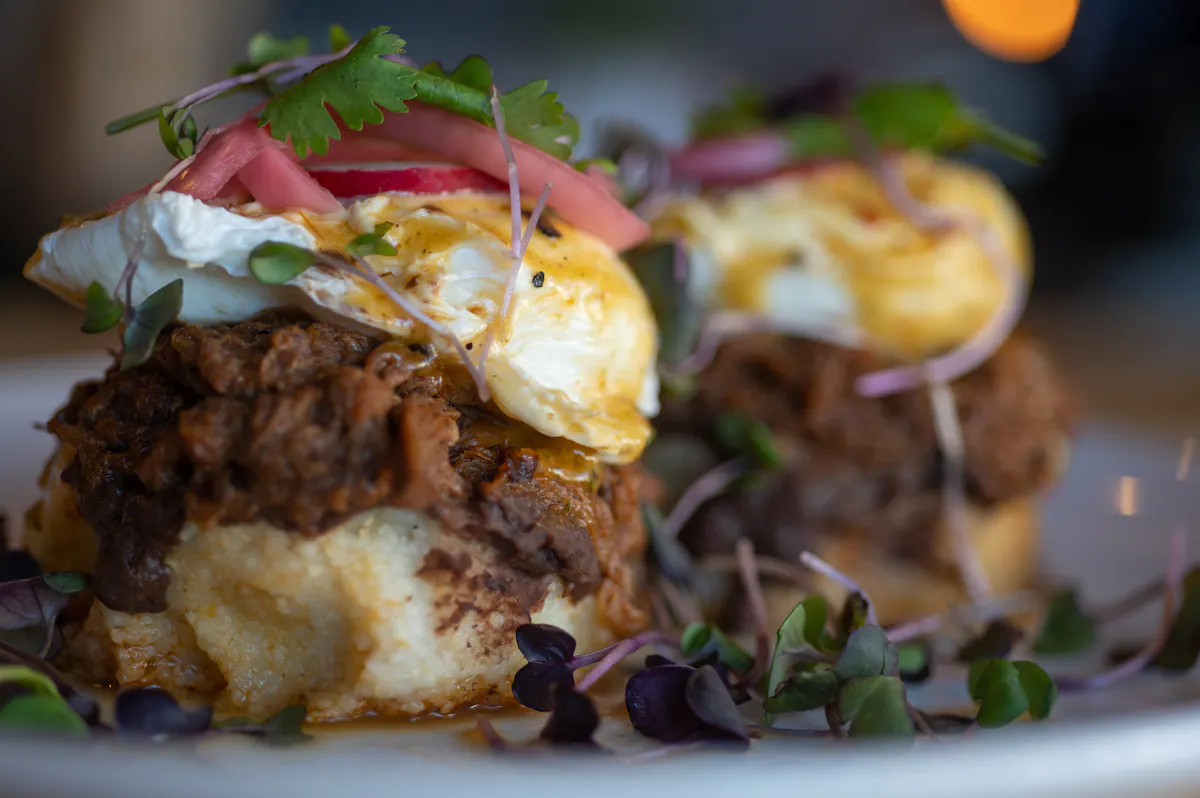 a close up of a plate of food