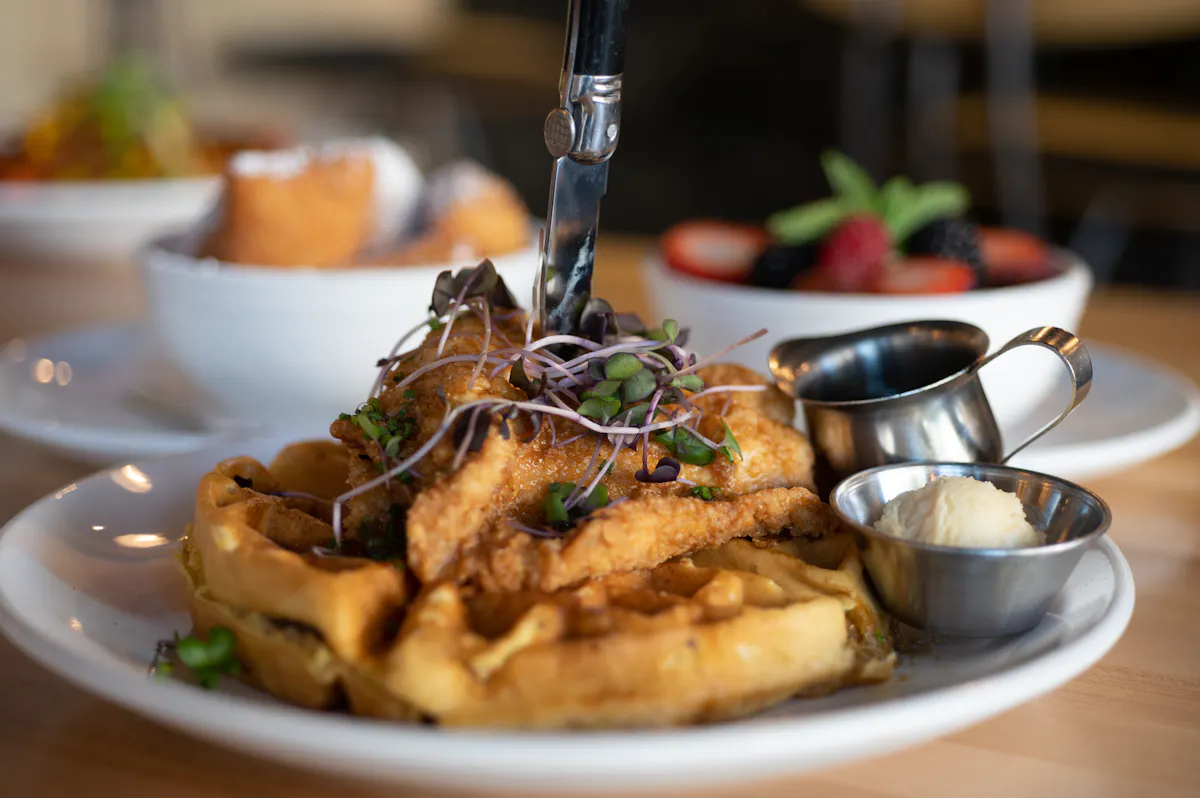 a plate of food on a table