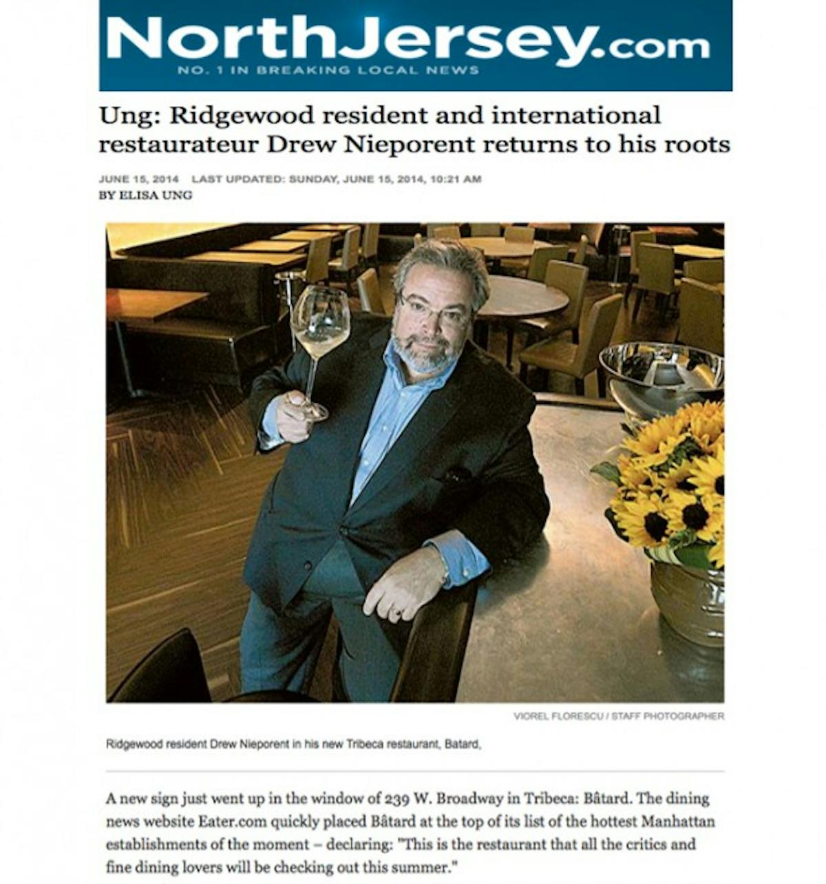 Drew Nieporent in a newspaper