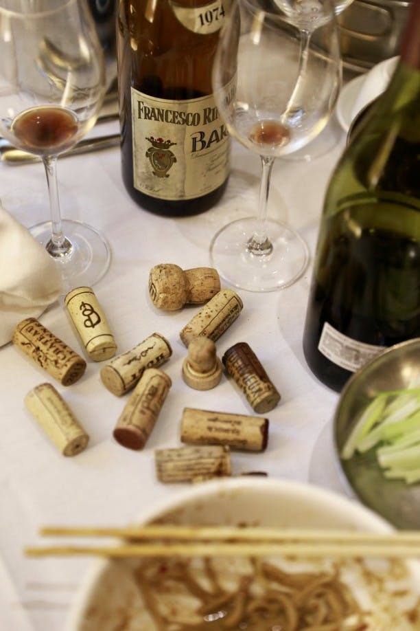 a bottle of wine on a table