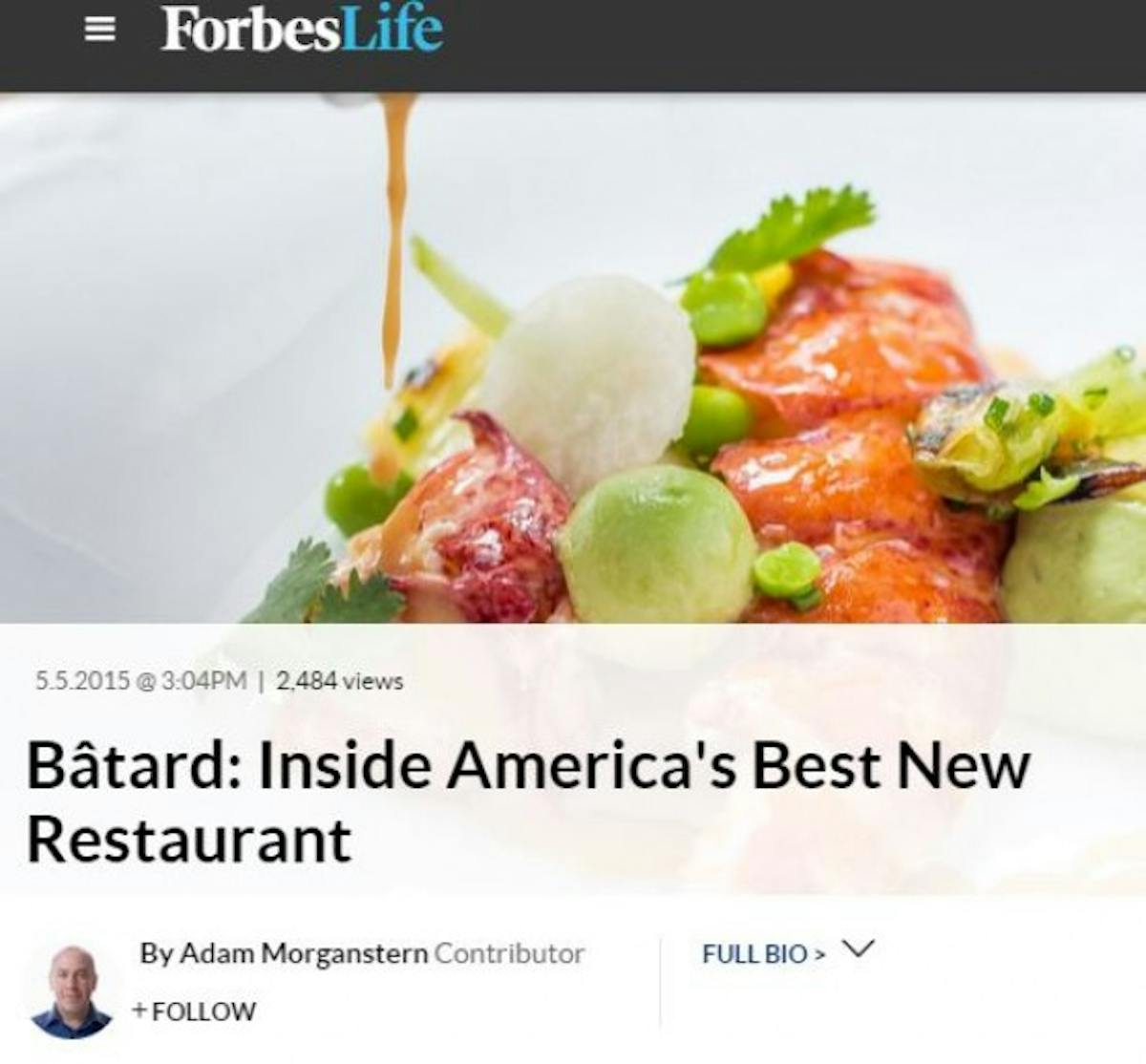 Forbes Inside America's Best New Restaurant, Bâtard Myriad