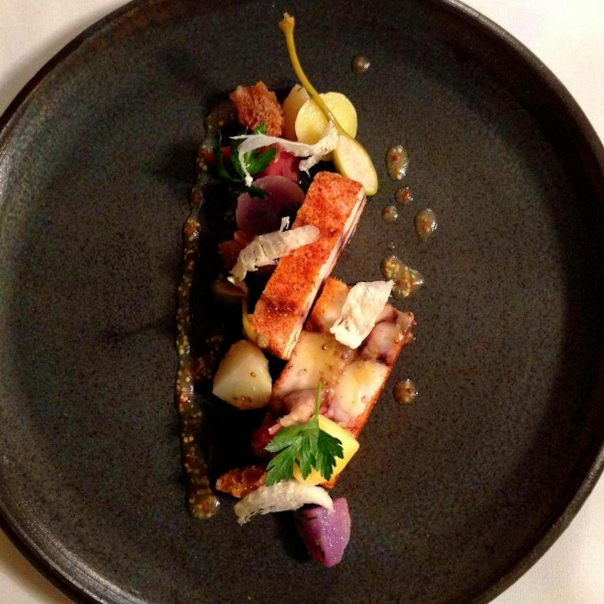 a pan of food on a plate
