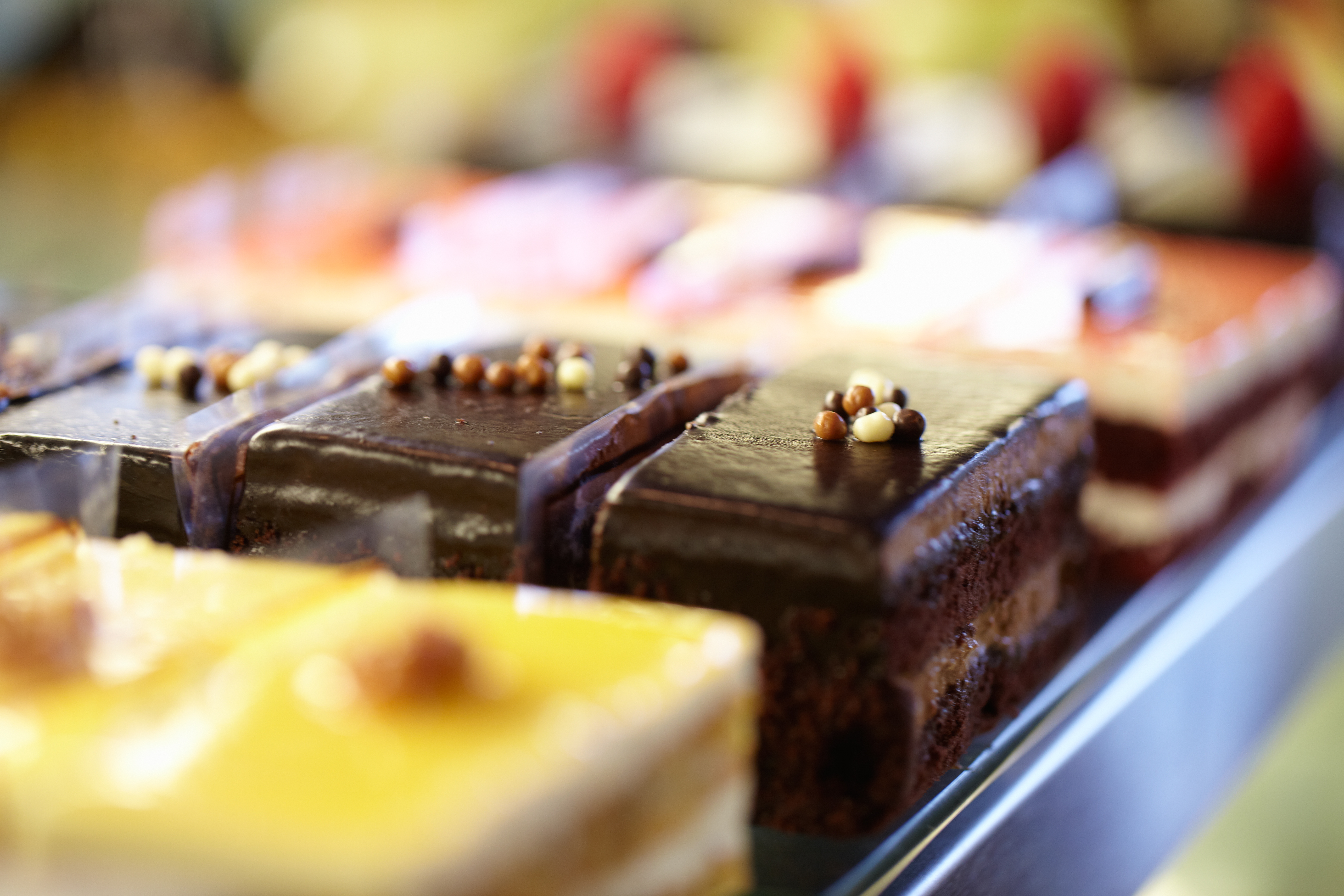 a close up of a piece of cake