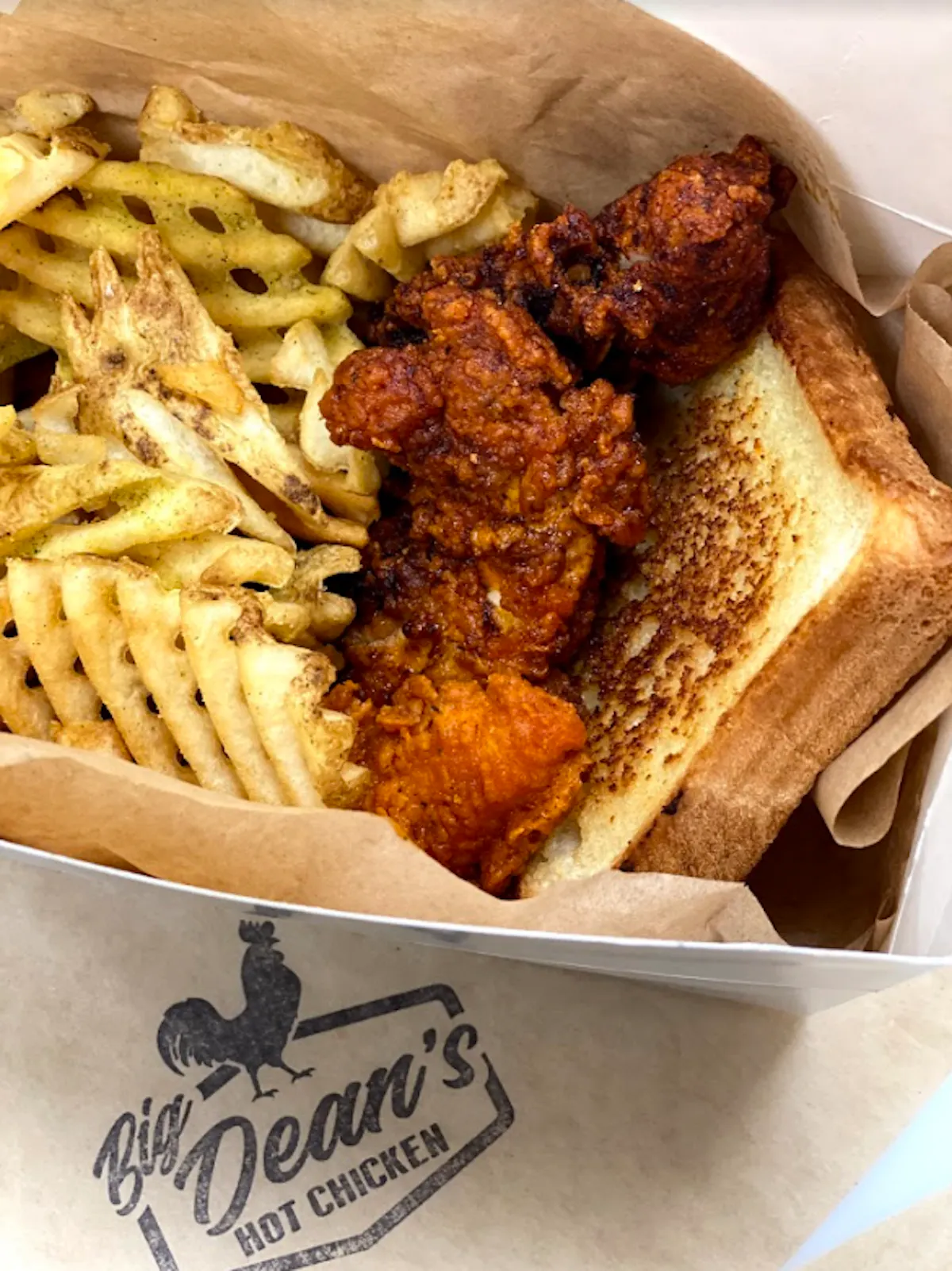 chicken tenders with Texas toast and french fries